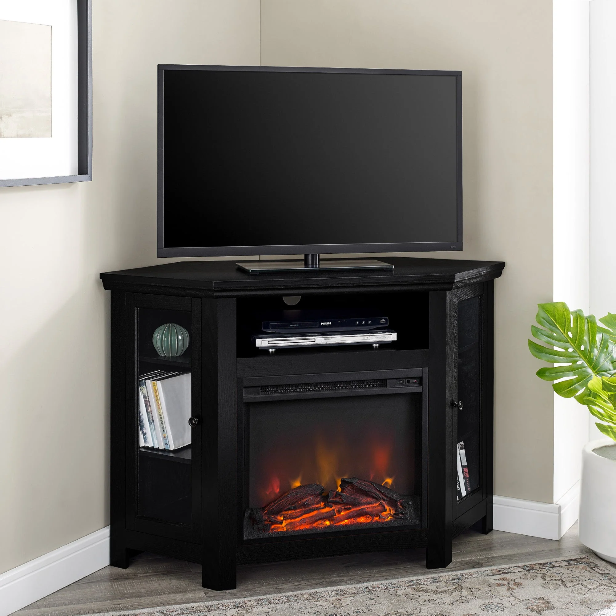 Barn 48 Wood Corner Fireplace TV Stand