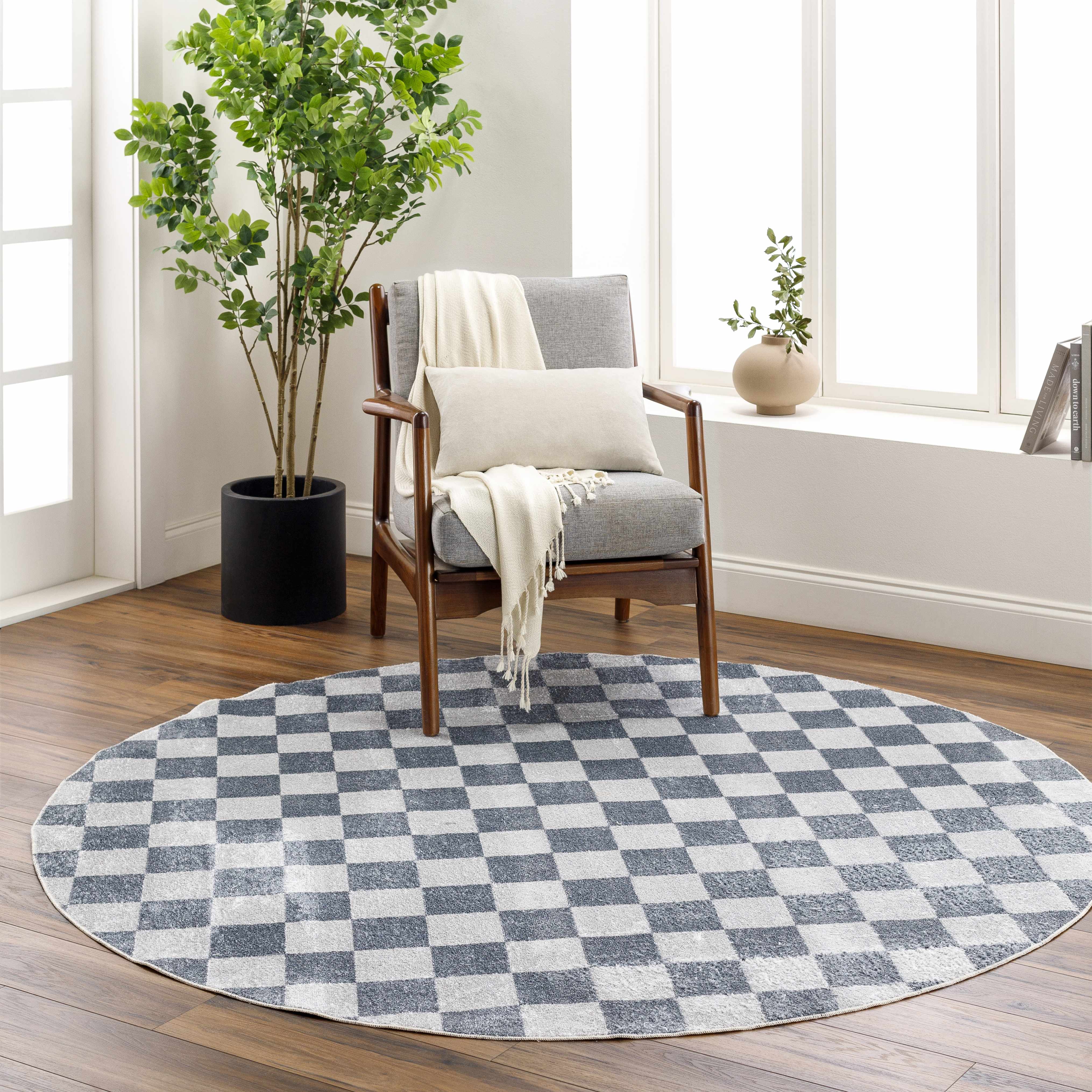 Boutique Rugs - Alie Gray Checkered Washable Area Rug