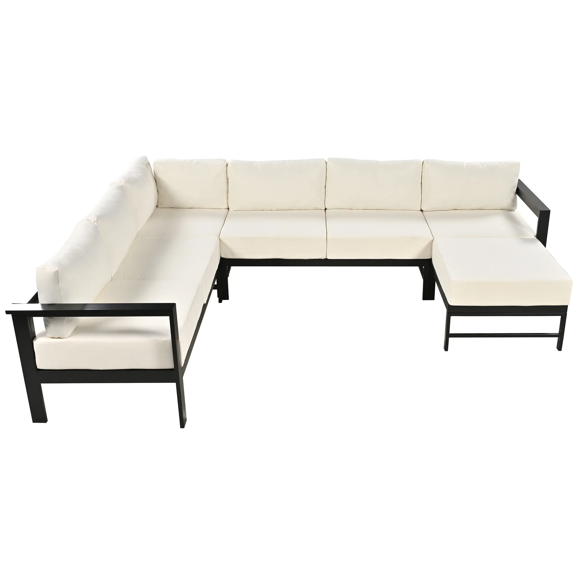 Walker Edison | Outdoor U-Shaped Sectional Sofa Set