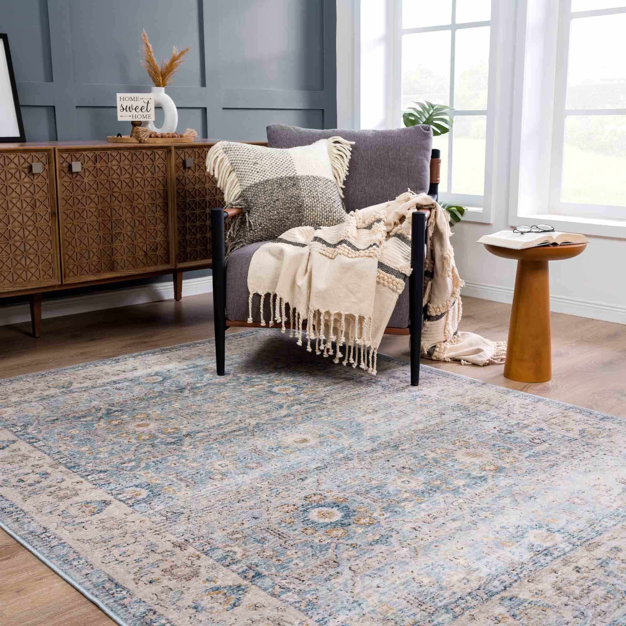 Boutique Rugs - Anana Silver Blue & Beige Area Rug
