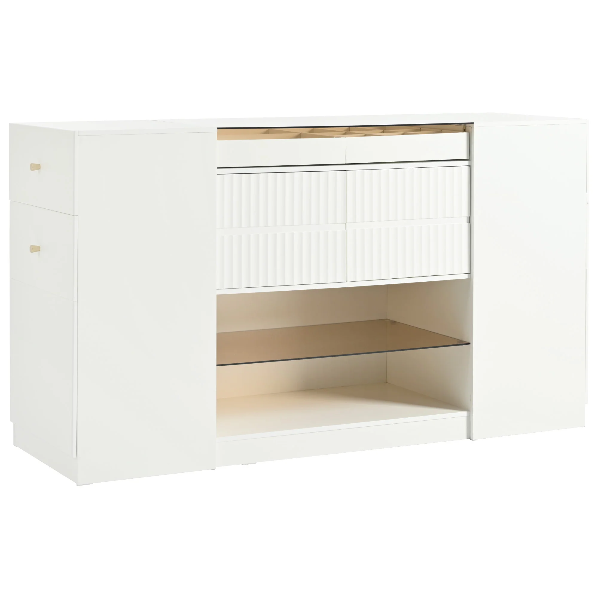 Walker Edison | Modern Multi-Functional Island Vanity Dresser and Storage Cabinet
