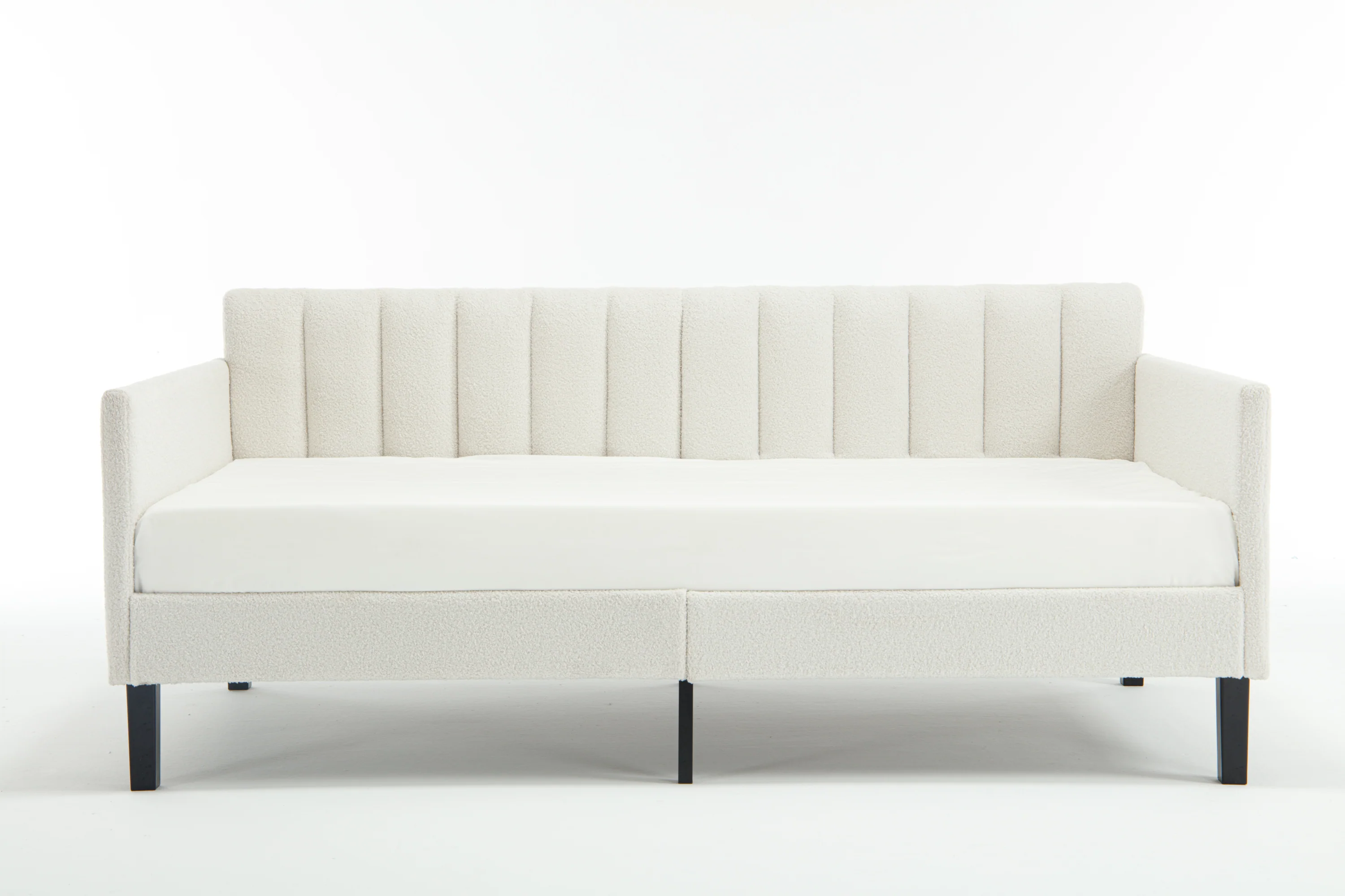 Walker Edison | Elena Twin Size Ivory Boucle Upholstered Daybed