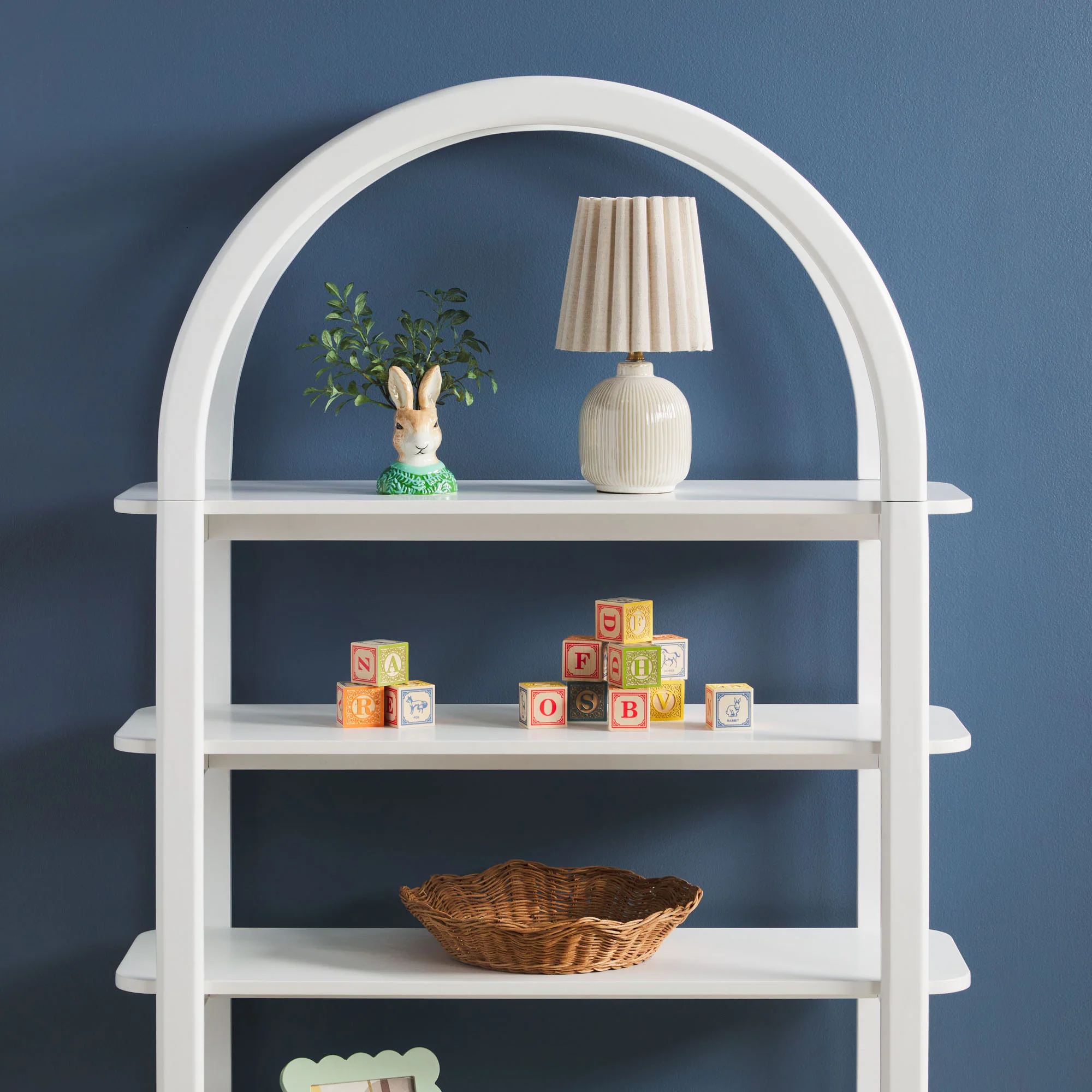 Zoey Modern Arched Wood Cabinet Storage Bookcase