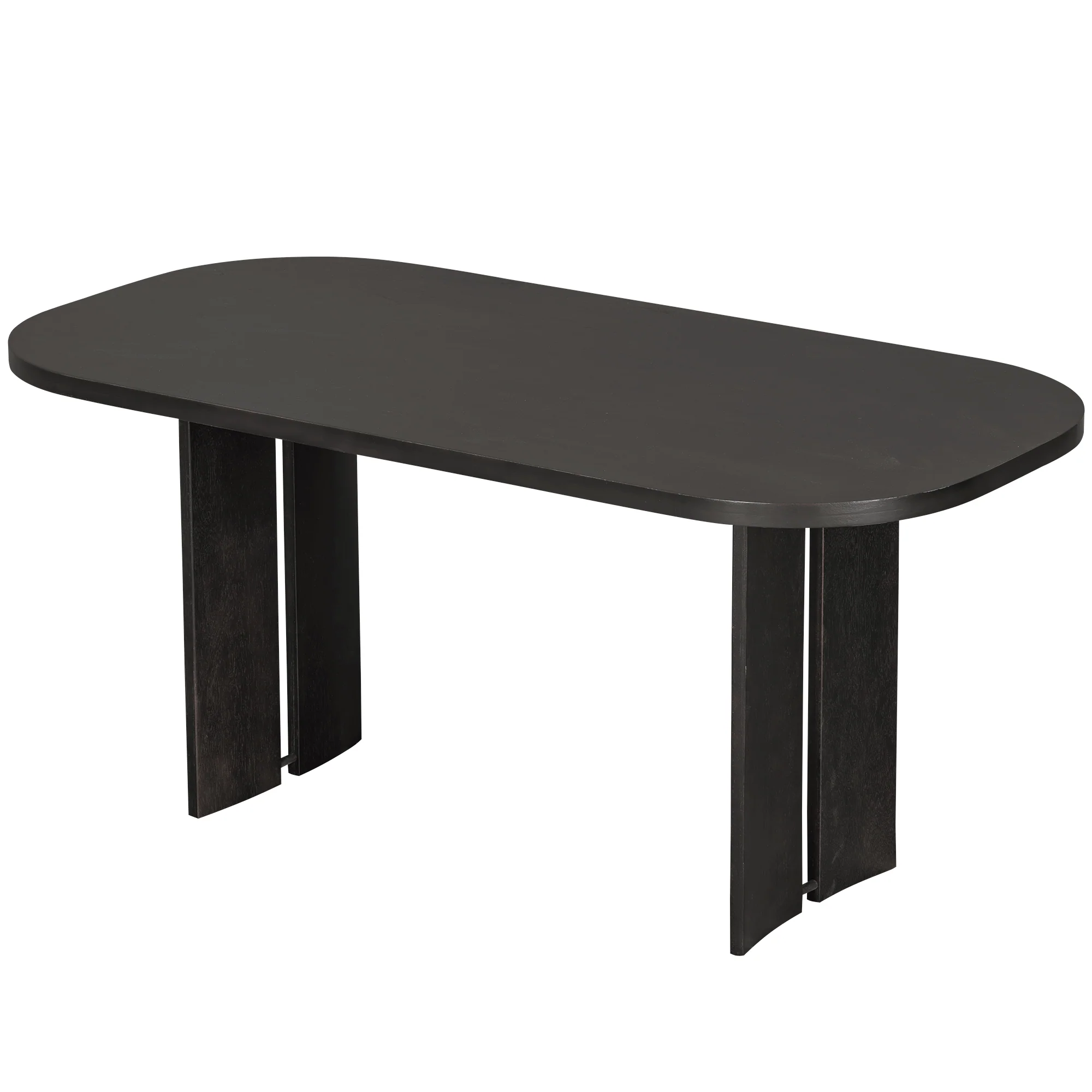 Walker Edison | Solid Wood 6-Piece Upholstered Dining Table Set with Bench