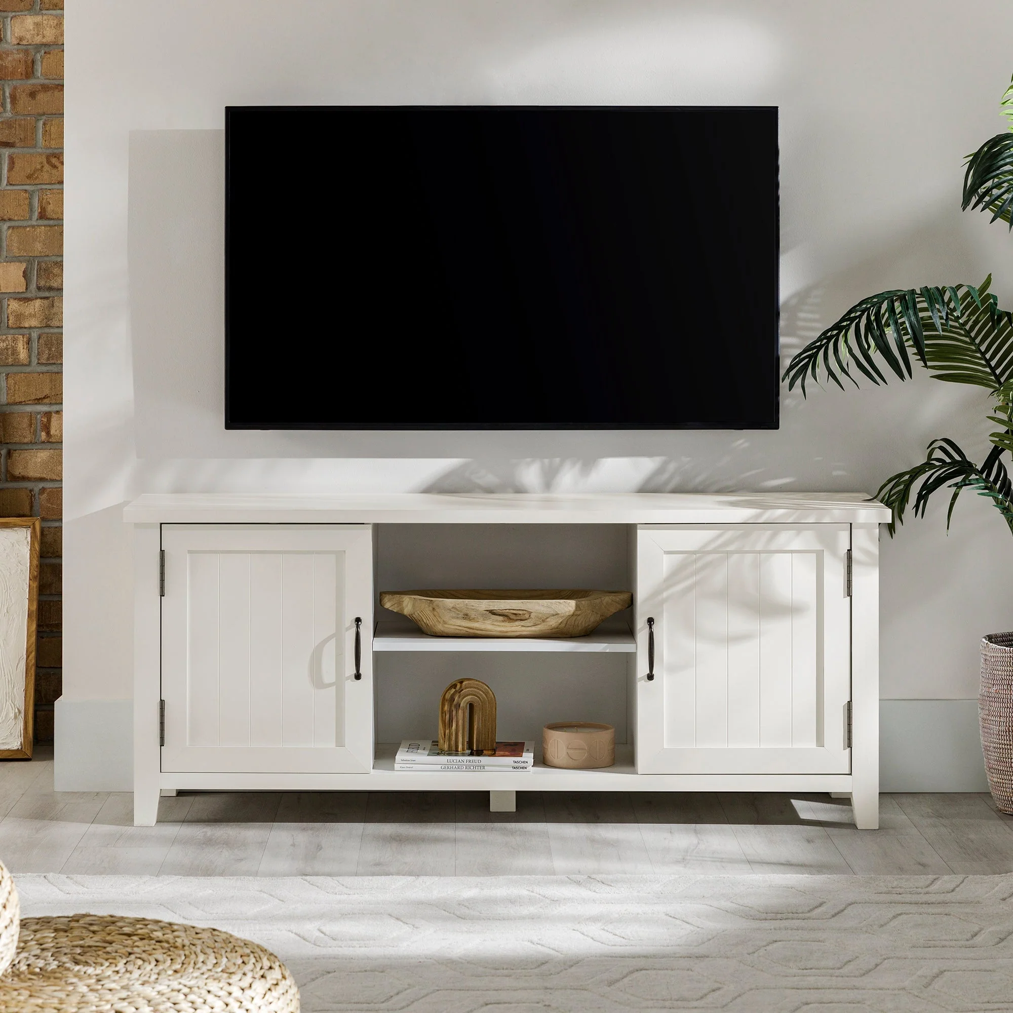 Farmhouse 58 Modern Grooved 2 Door TV Stand