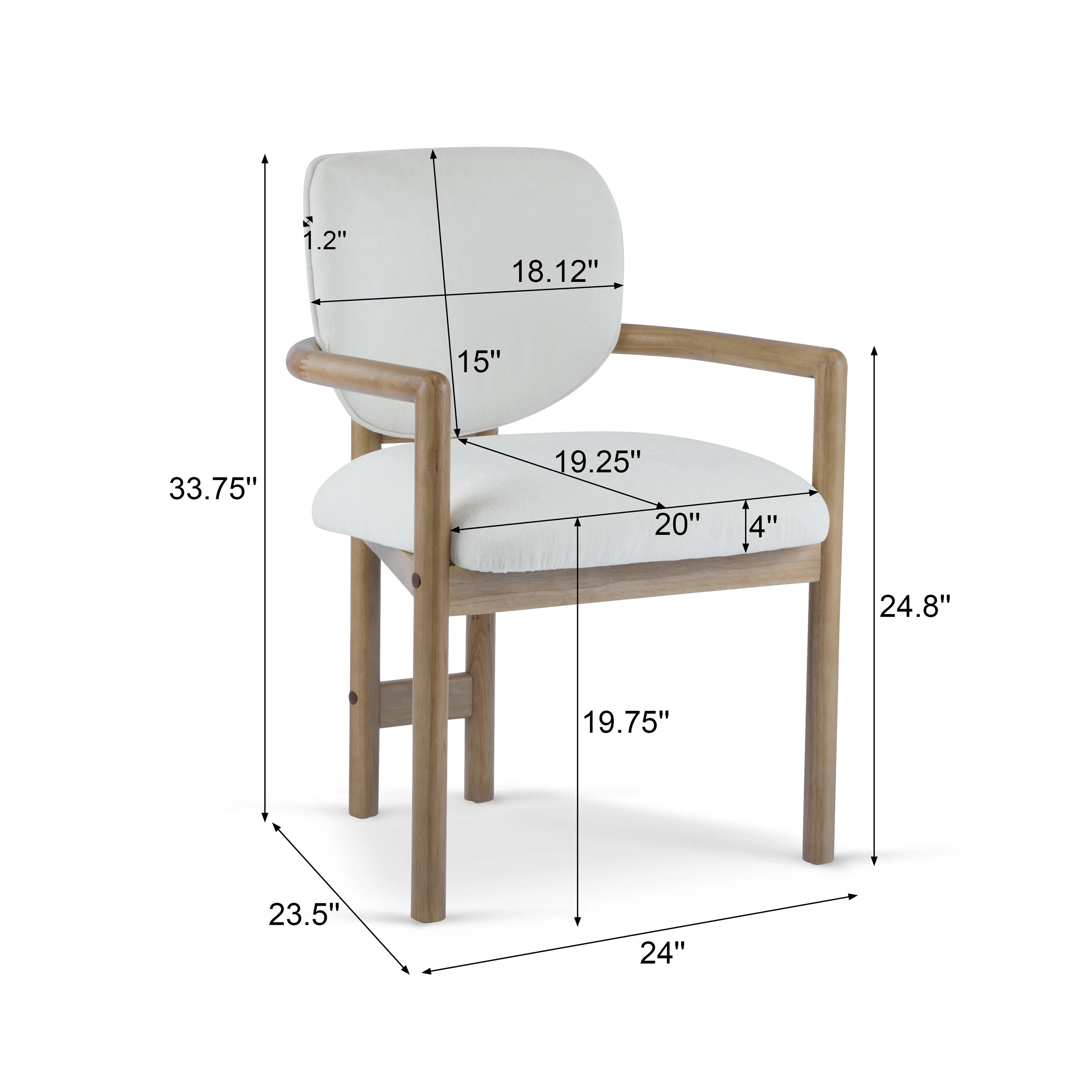 Walker Edison | Modern Wood Upholstered Dining Chairs Set of 2