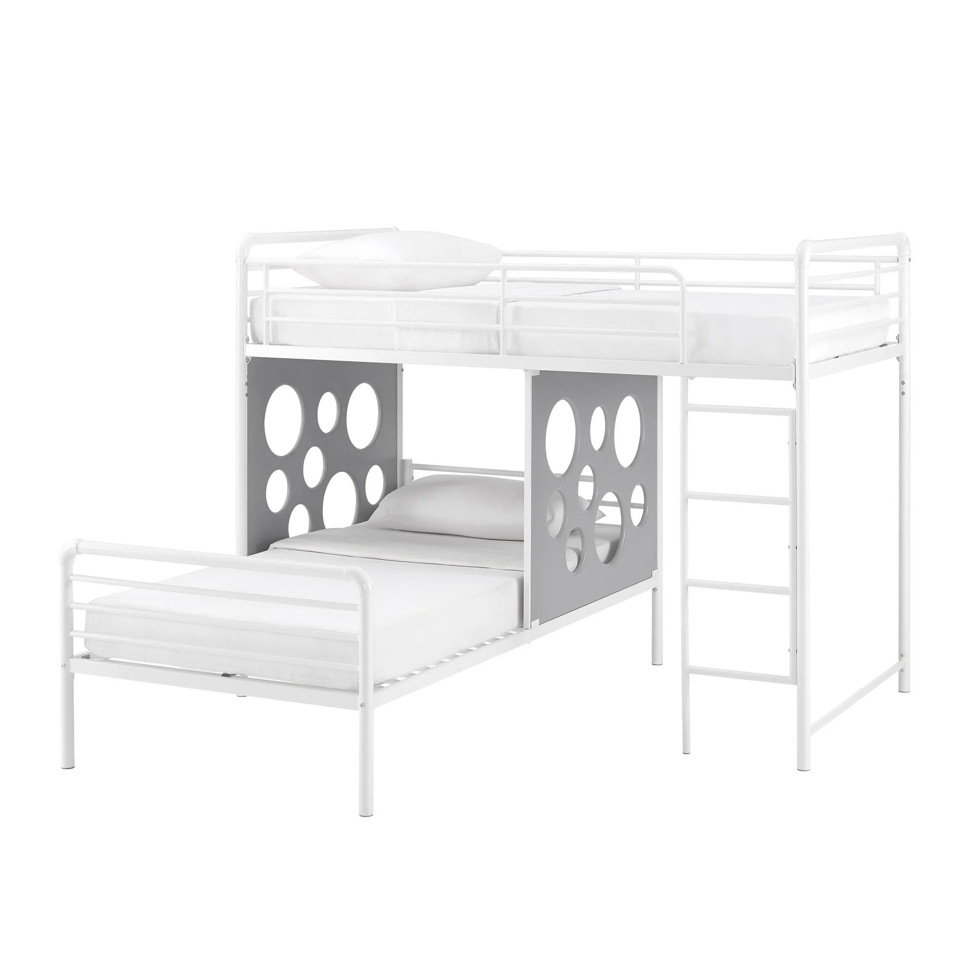 Devan 60 L-Shape Bunk Bed with Cut Out Panels