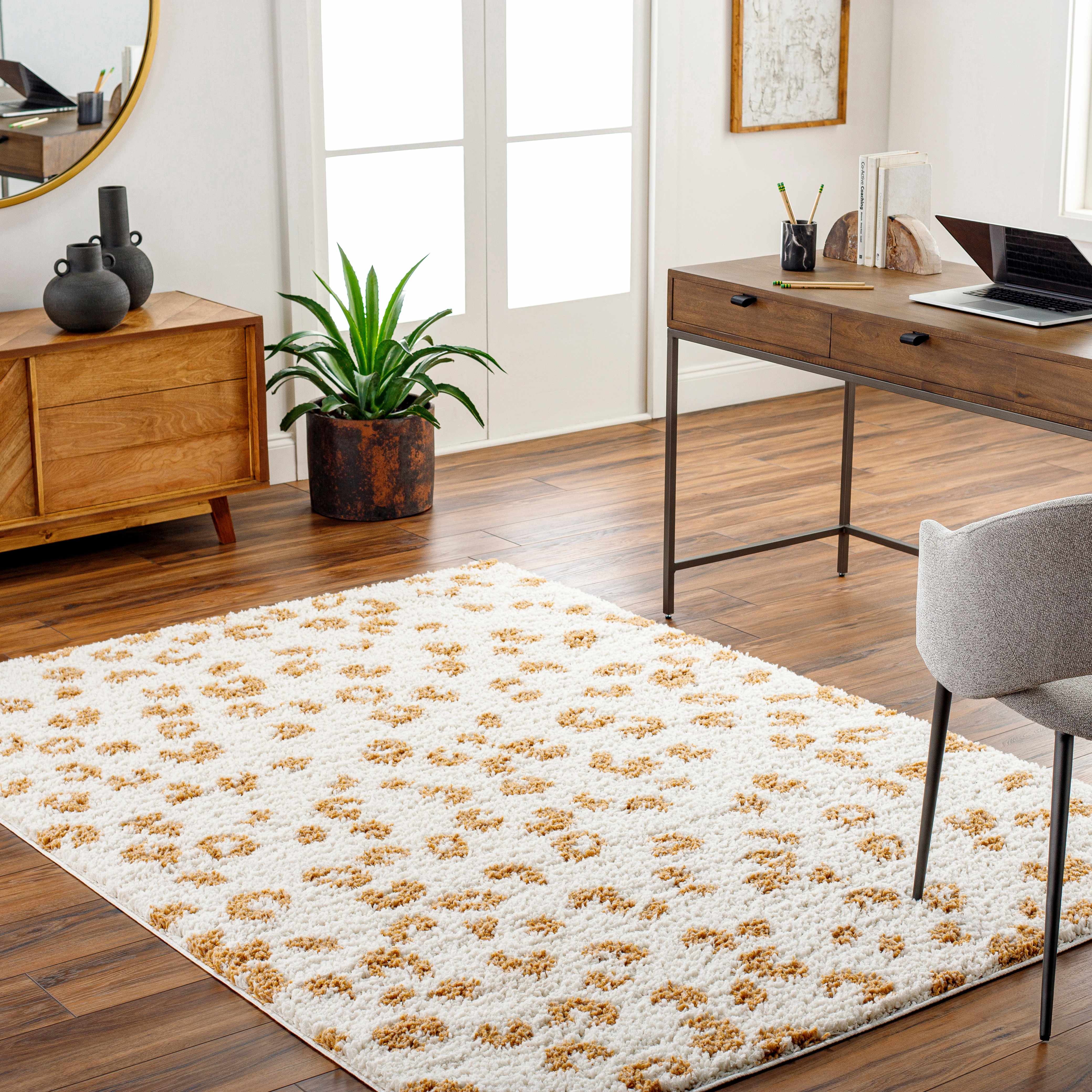 Boutique Rugs - Altin Leopard Print White Area Rug