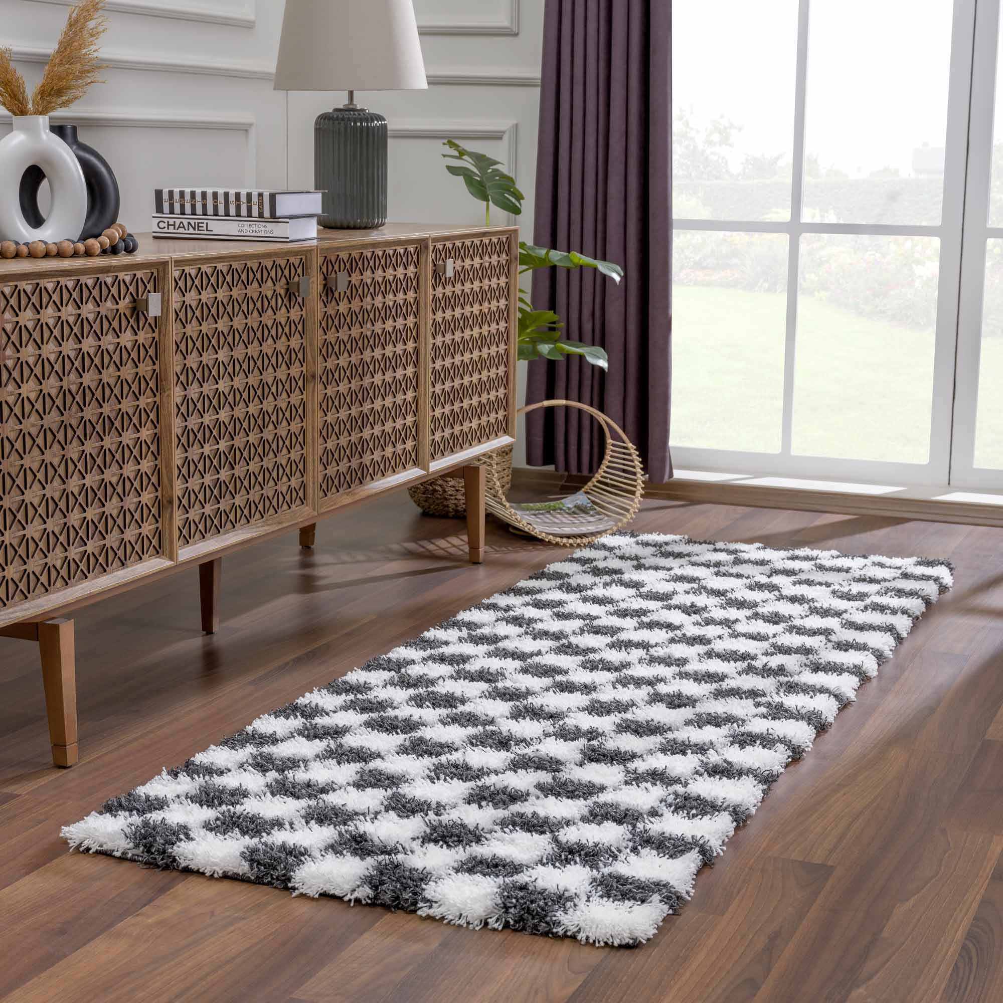 Boutique Rugs - Atira Black & White Checkered Area Rug