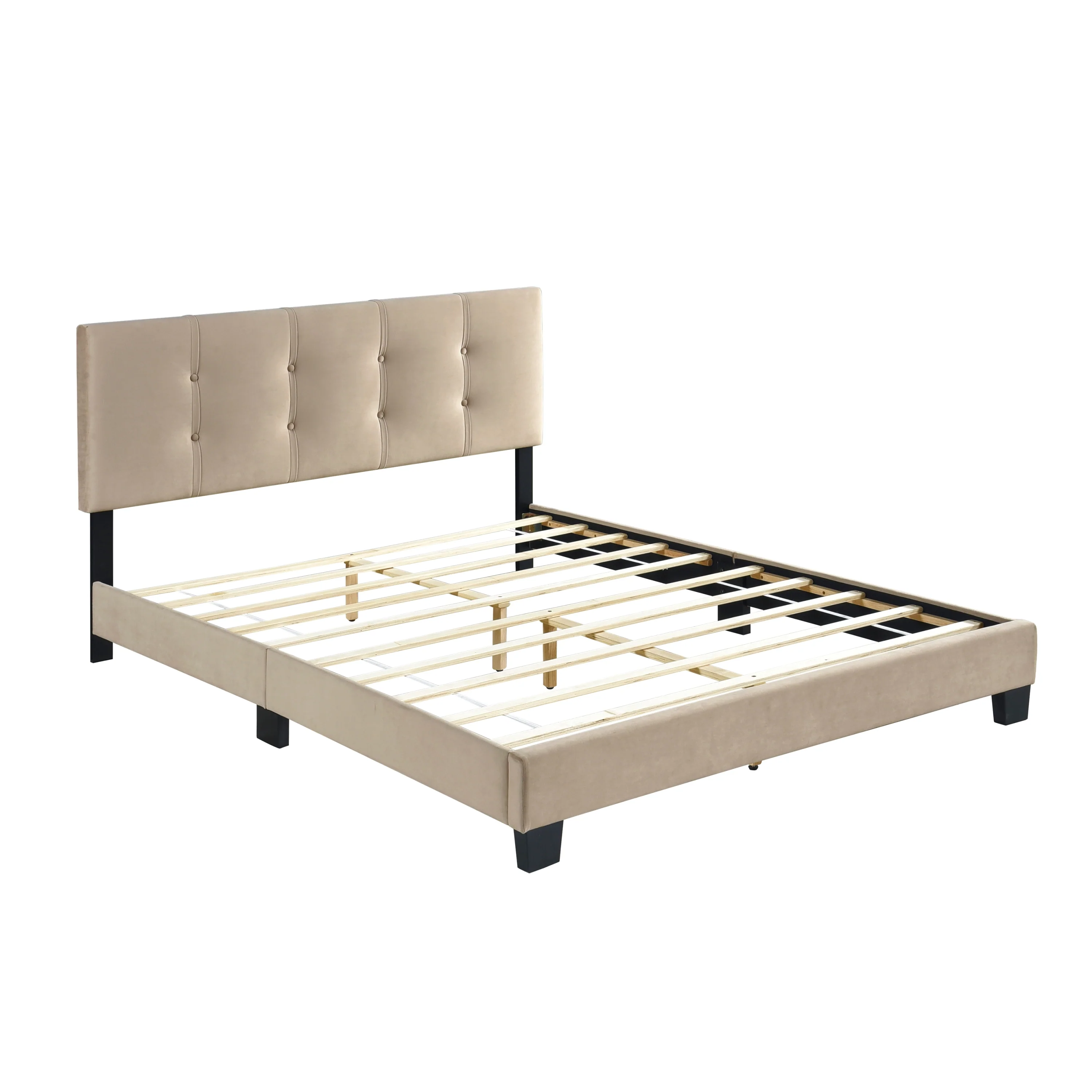 Walker Edison | Queen Velvet Platform Bed