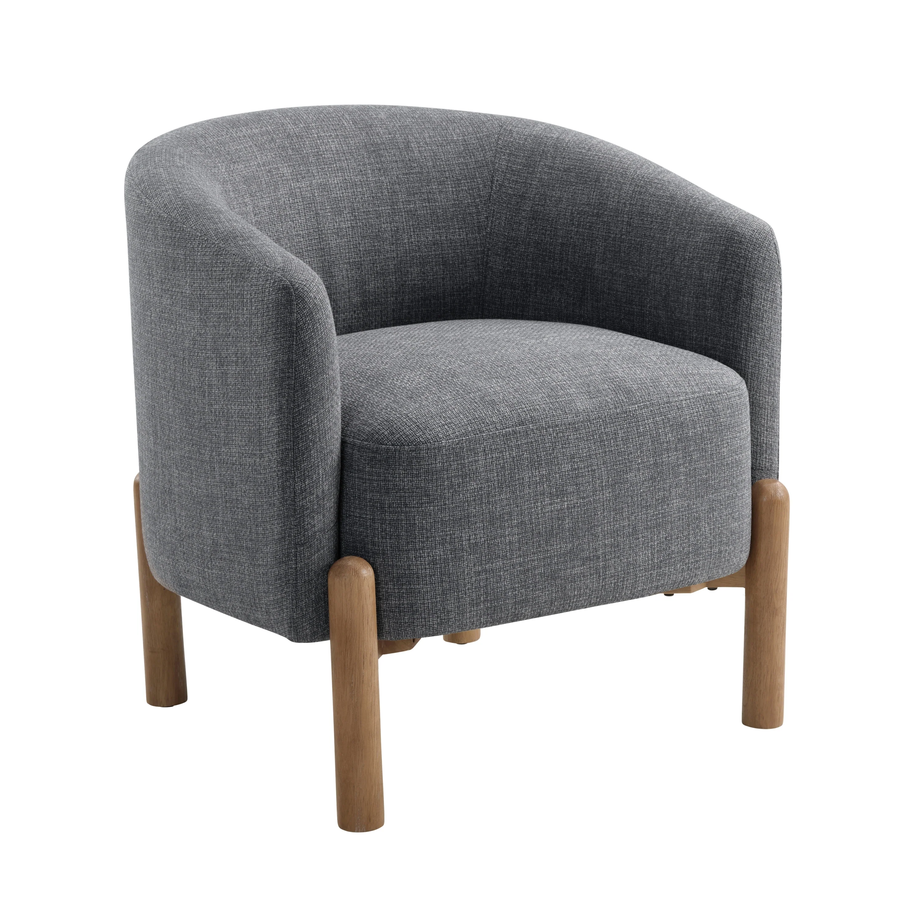 Walker Edison | Contemporary Style Accent Chair with Solid Wood Legs