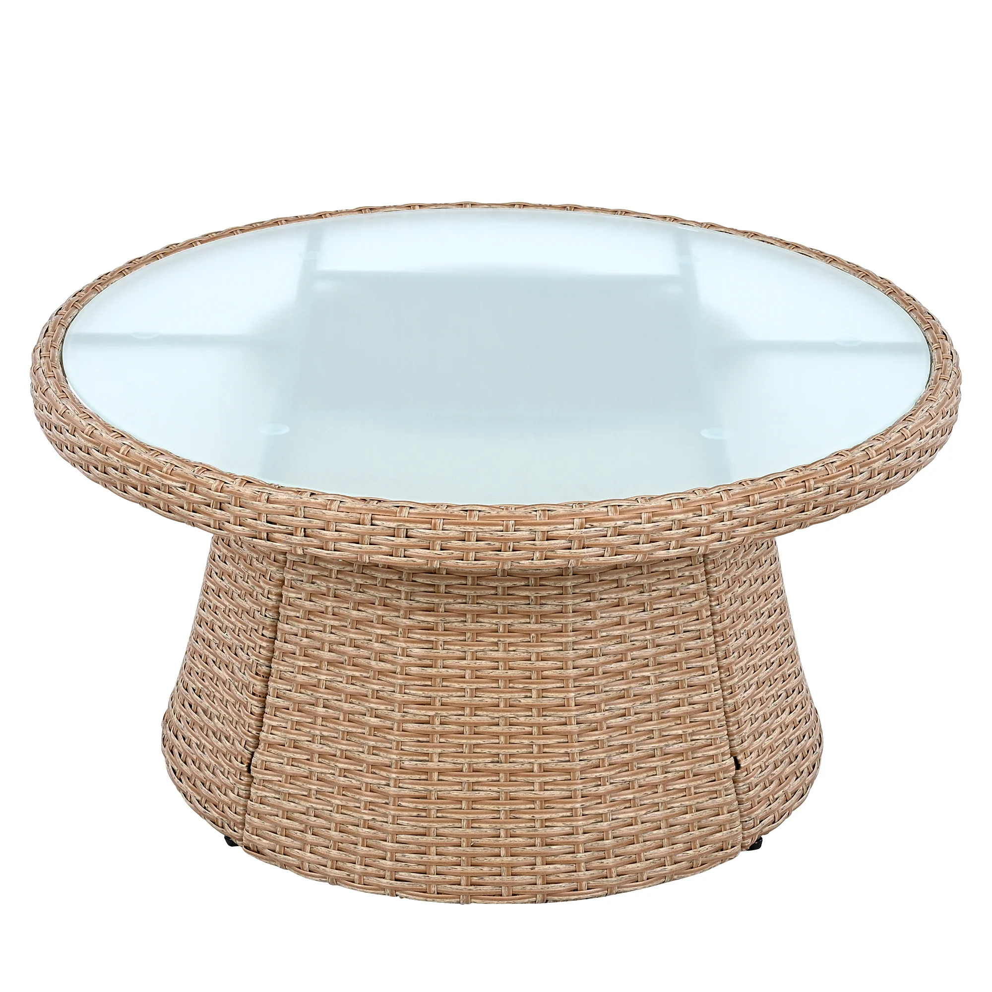 Walker Edison | Wicker Half Moon Outdoor 10-Piece Sectional Sofa Set with Storage