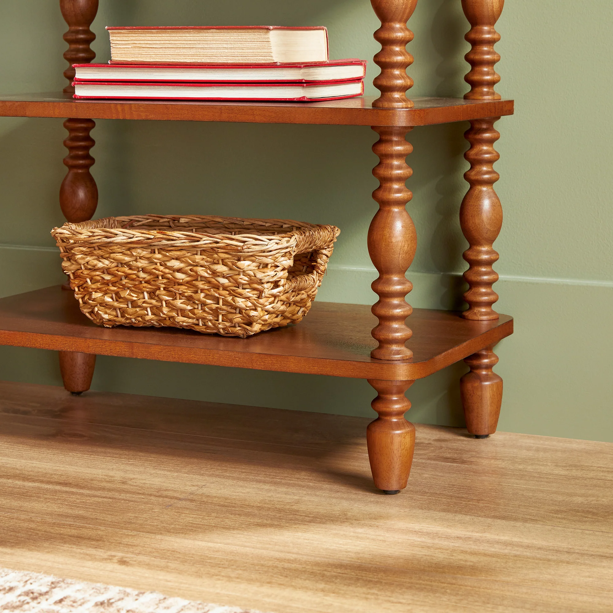 Traditional Vivienne Easy Assembly Solid Wood Short Bookshelf