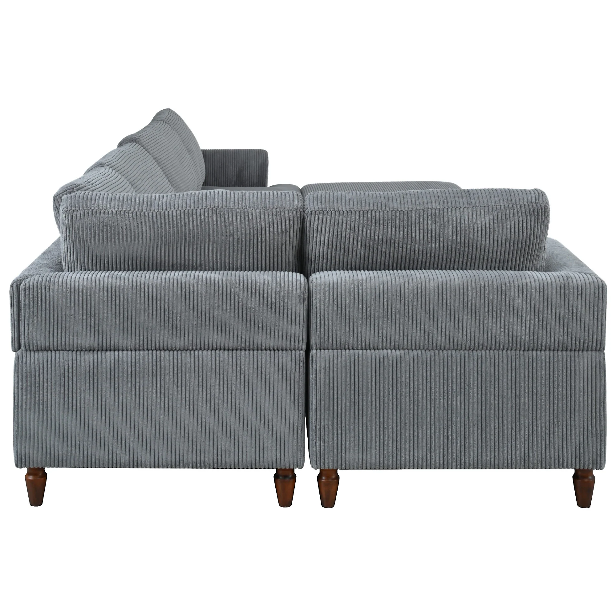 Walker Edison | Corduroy Modular Sectional Sofa with Ottoman