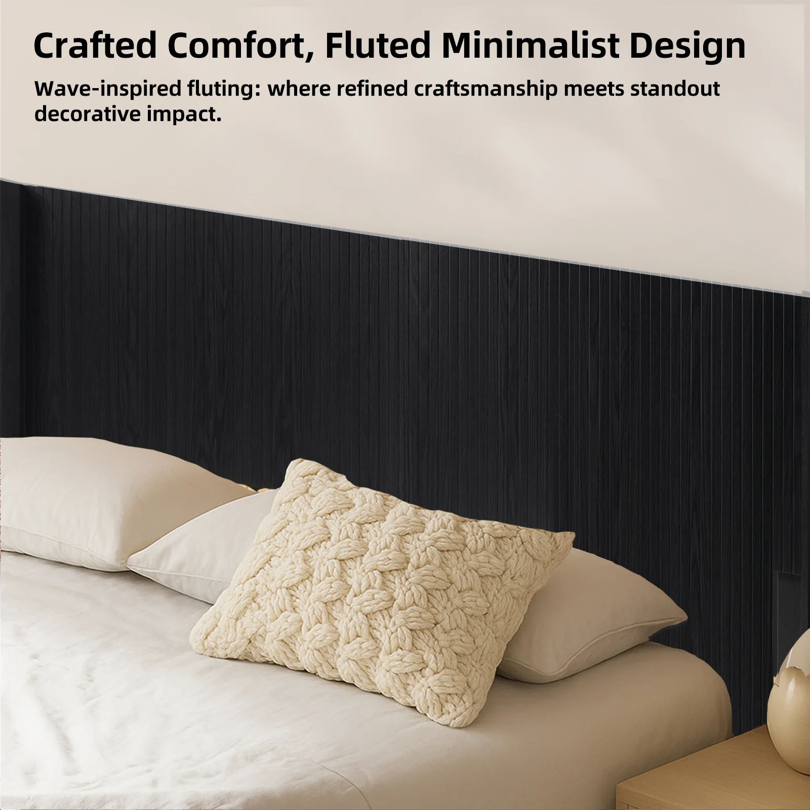 Walker Edison | Fluted Design Modern Farmhouse King Headboard Only