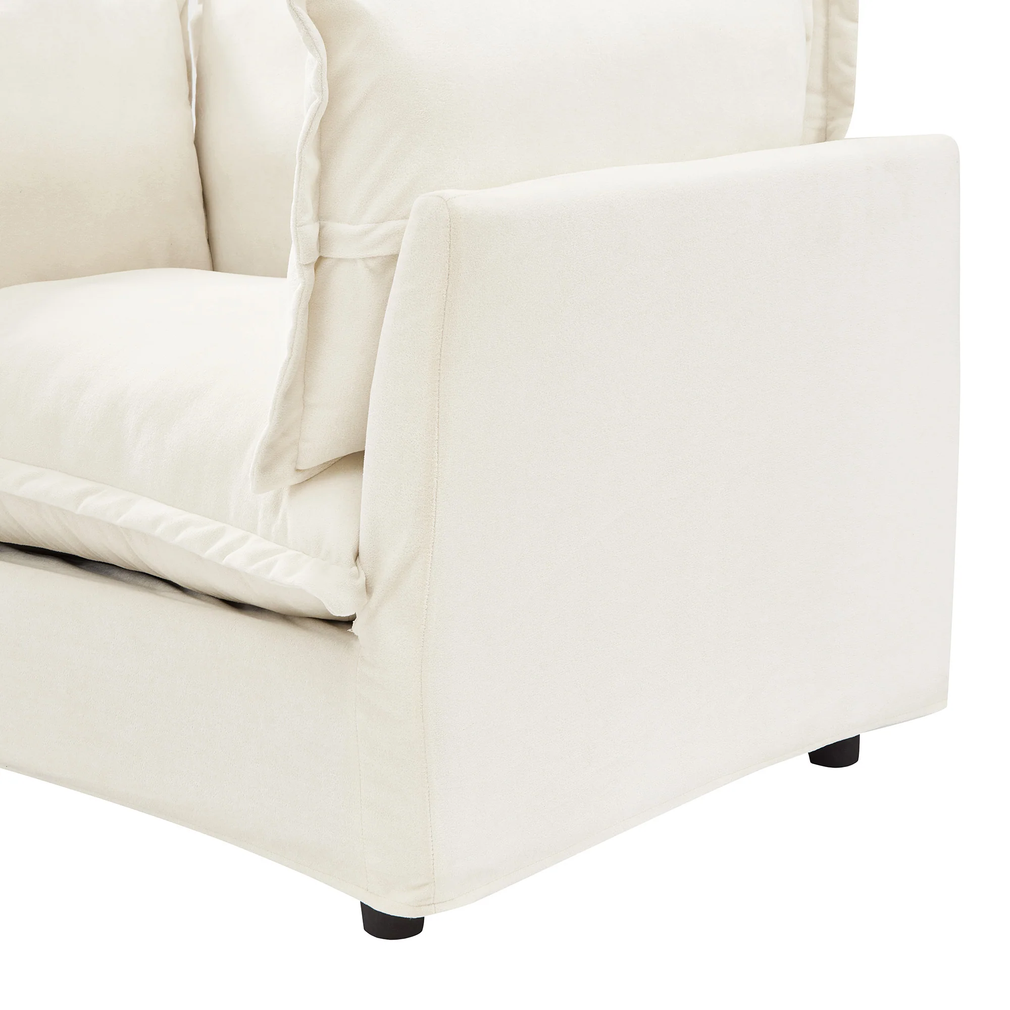 Walker Edison | Cozy Modern Chenille Armchair with Ottoman