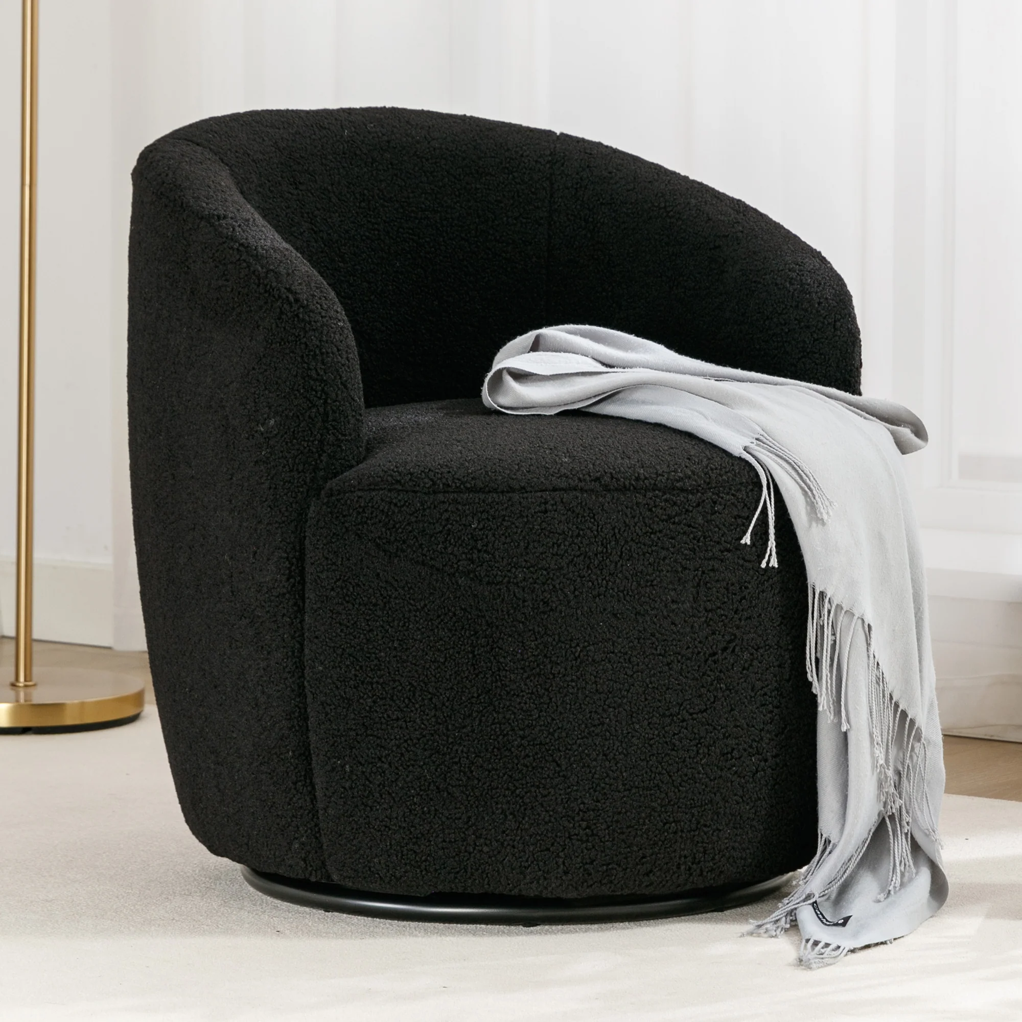 Walker Edison | Teddy Swivel Barrel Accent Chair