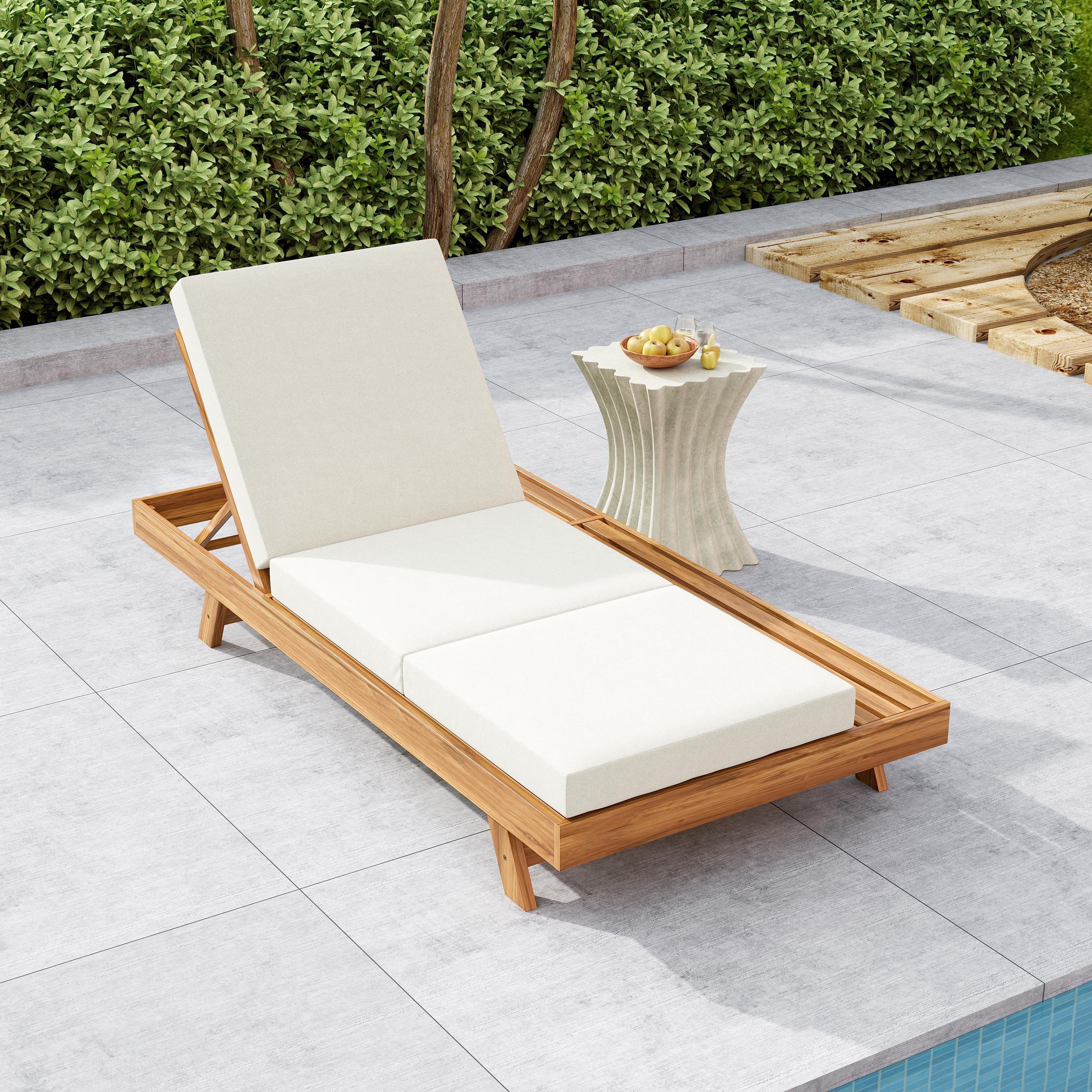 Walker Edison | Outdoor Patio Lounge Chaise Chair