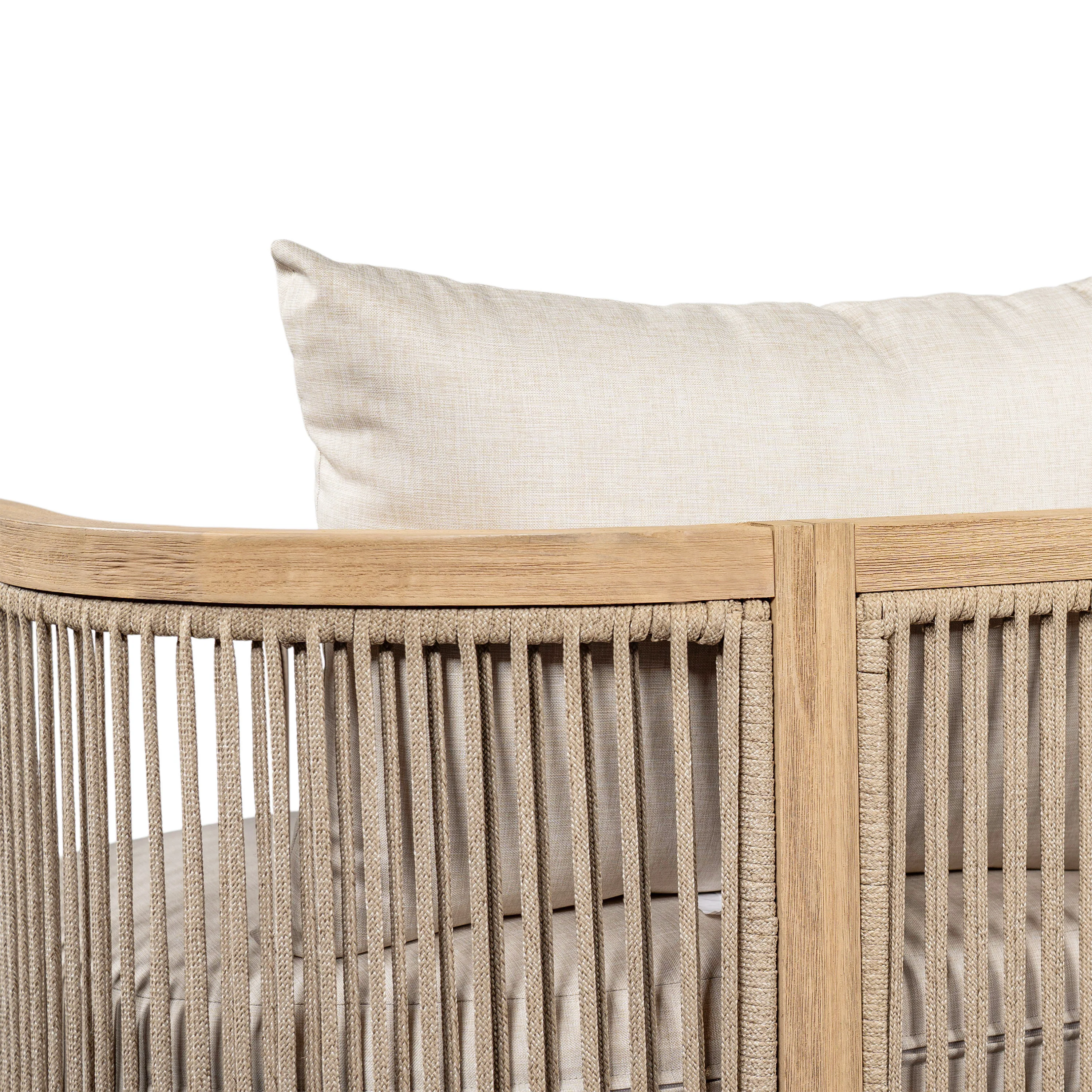 Walker Edison | 54.4'' Outdoor Acacia Wood Loveseat with Cushions