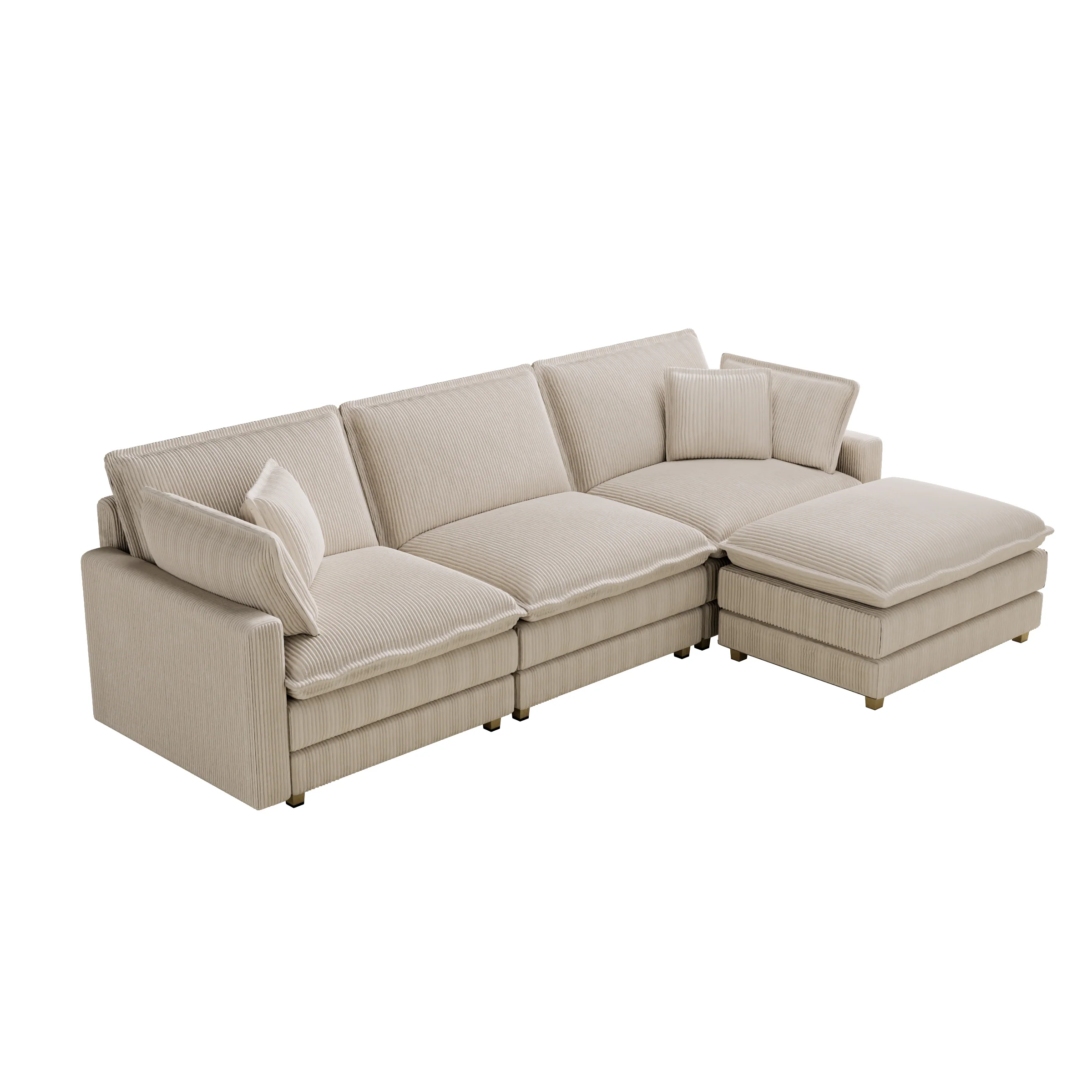 Walker Edison | Modular Deep Seat Corduroy Sectional Sofa