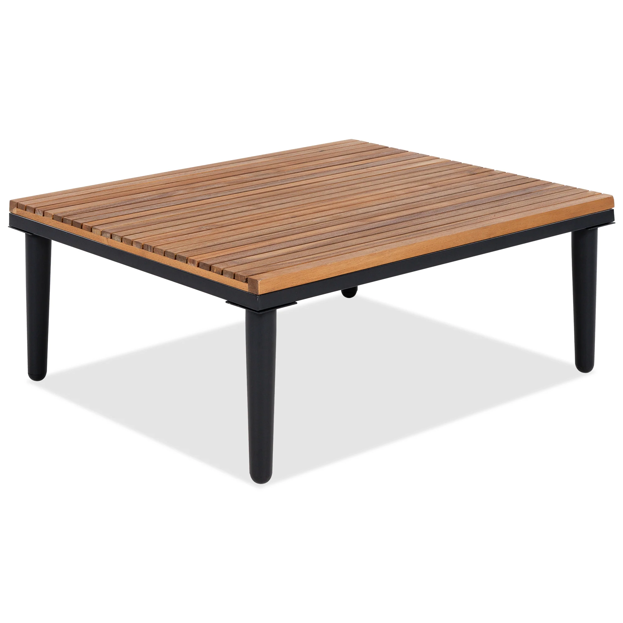 Walker Edison | Acacia Wood Outdoor Patio Sofa Set with Side Table