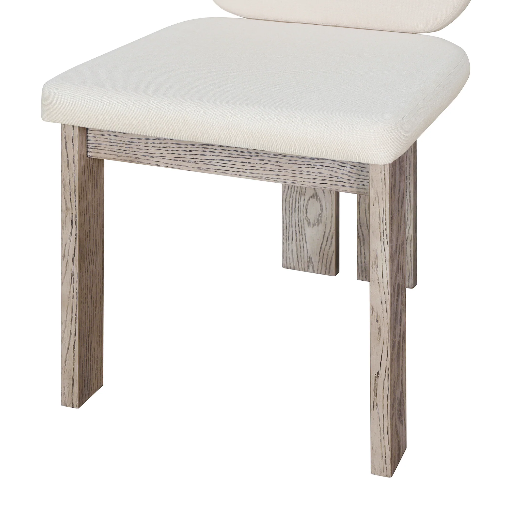 Walker Edison | Natural Wood Wash 7-Piece Retro Dining Set with 6 Upholstered Chairs