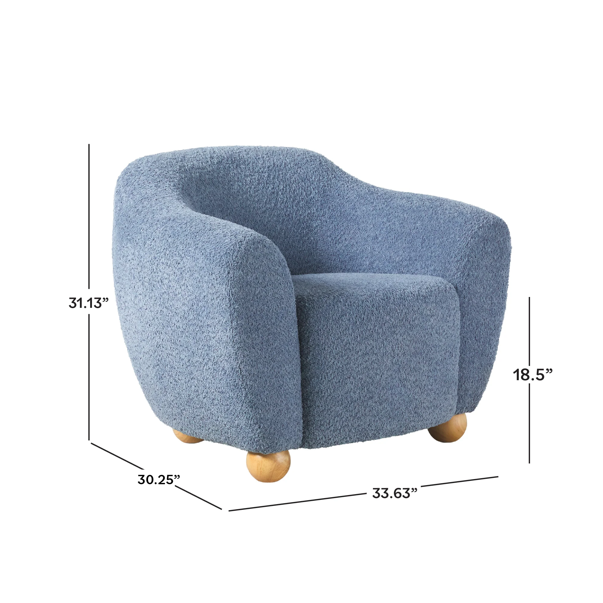 Linley Contemporary Bouclé Upholstered Accent Chair with Ottoman Set