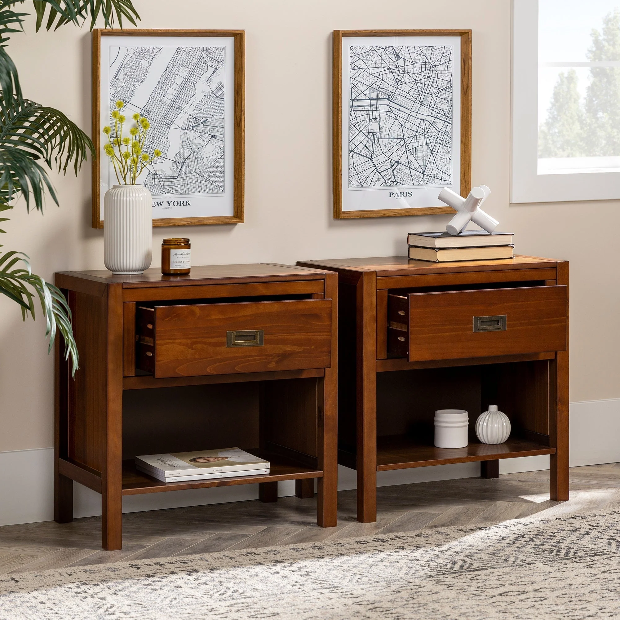 Lydia Solid Wood Modern Contemporary Nightstand