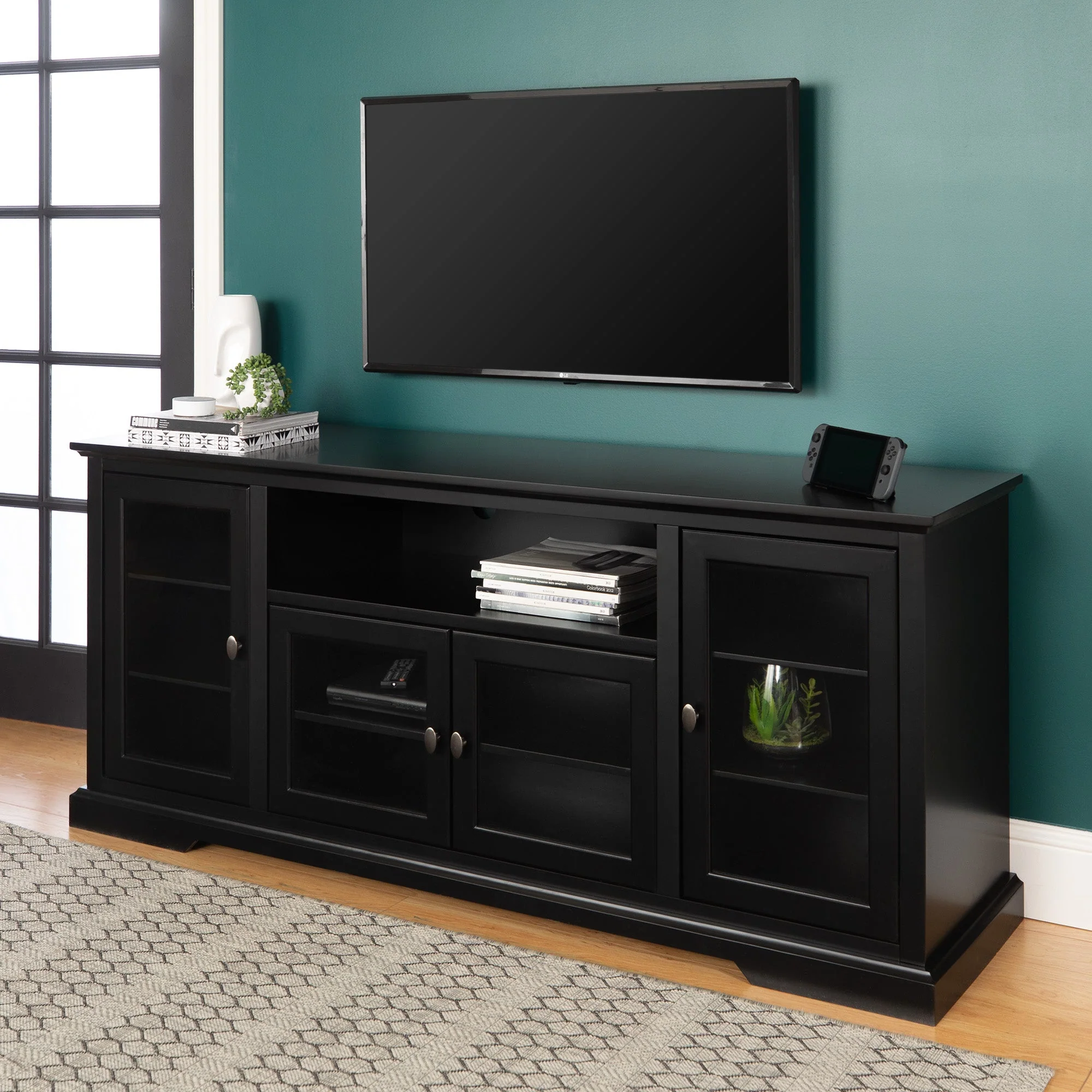 70 Highboy Style Wood TV Stand