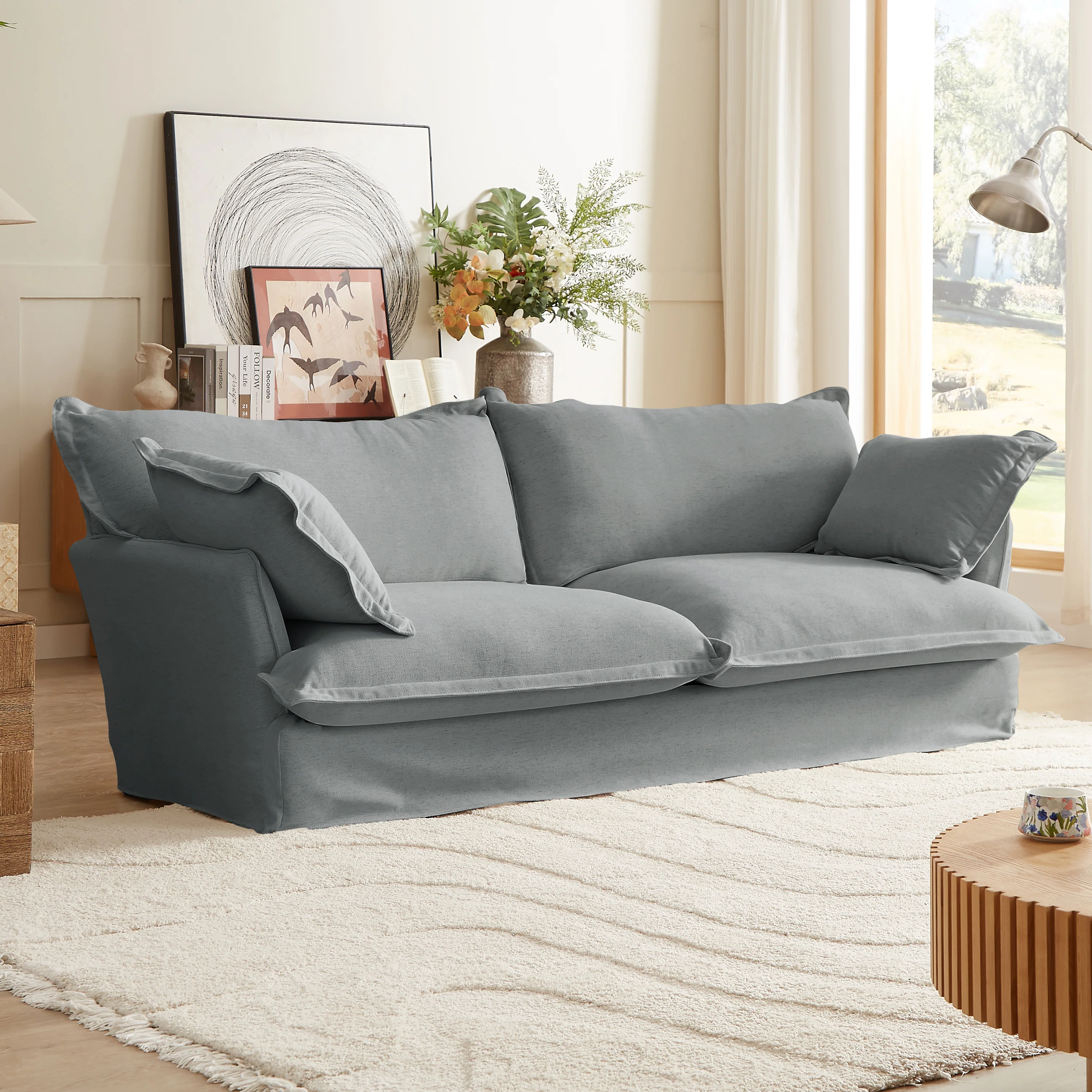 Walker Edison | Modern Comfy Pillow Top Loveseat Sofa