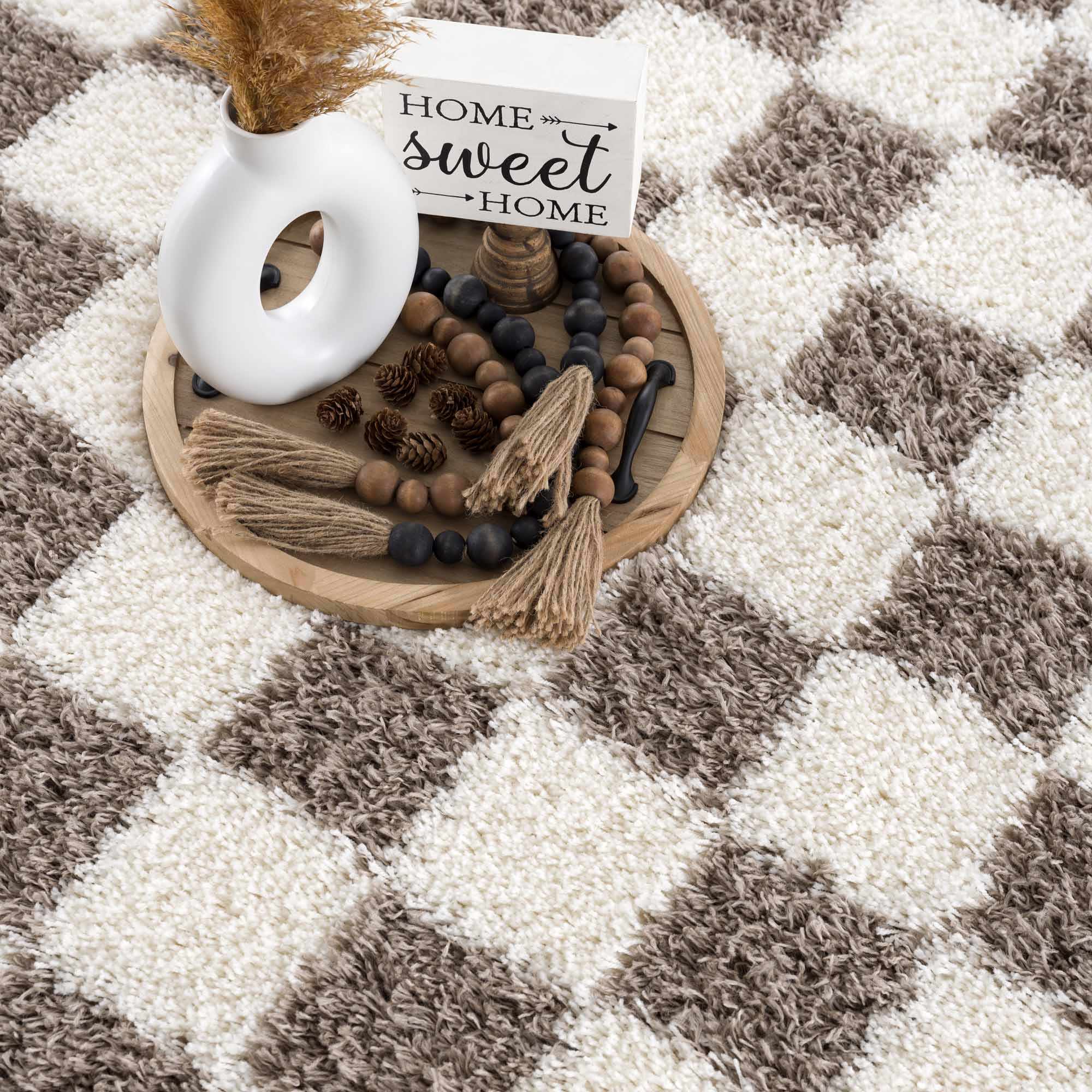 Boutique Rugs - Atira Brown Checkered Area Rug