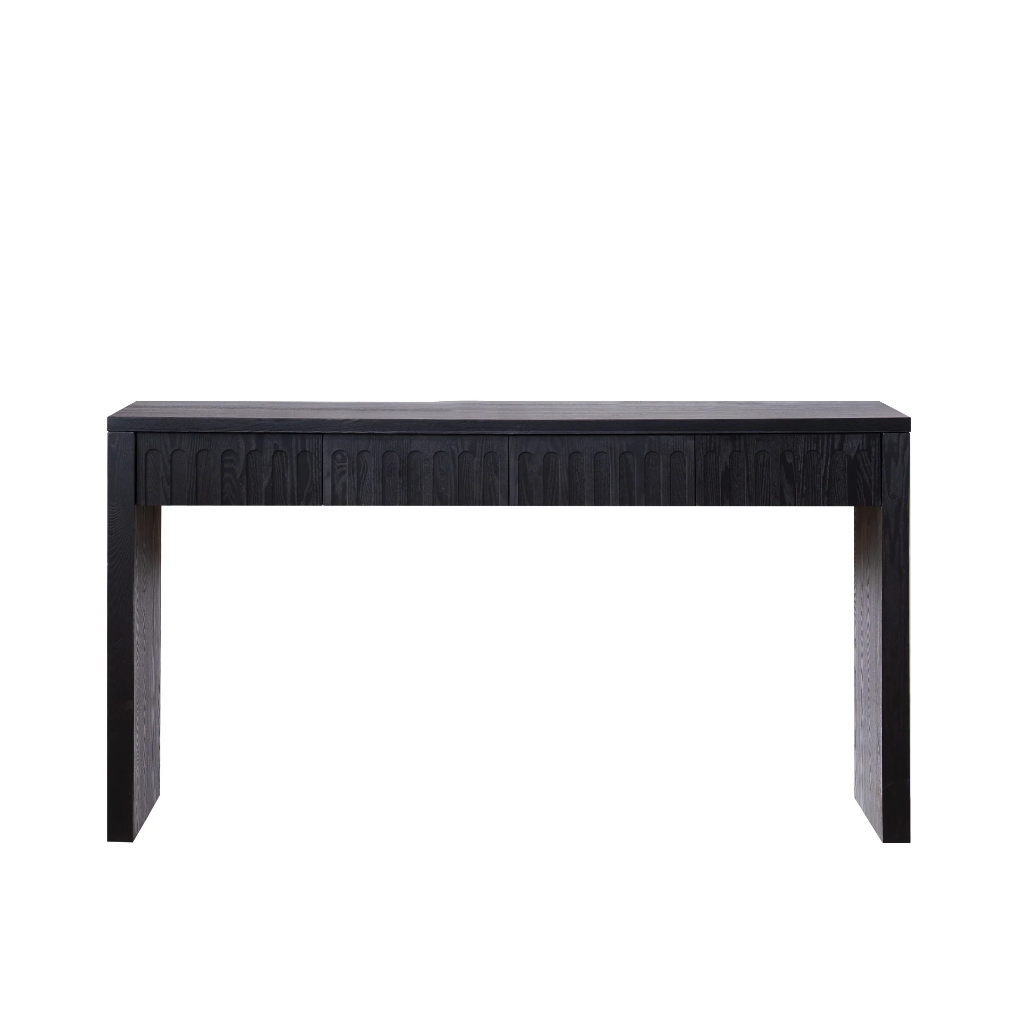 Walker Edison | 59in Modern Black Console Entry Table with Storage