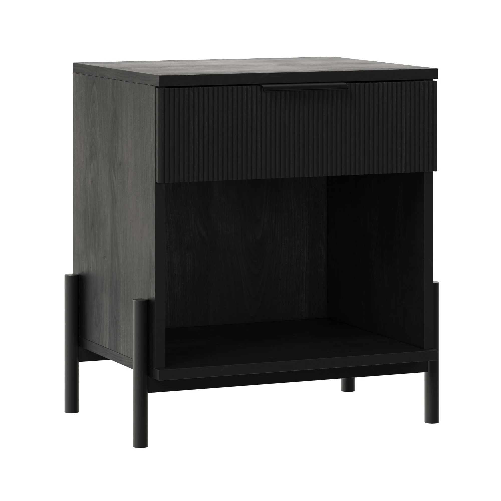 Paris Modern Scandinavian Reeded Nightstand
