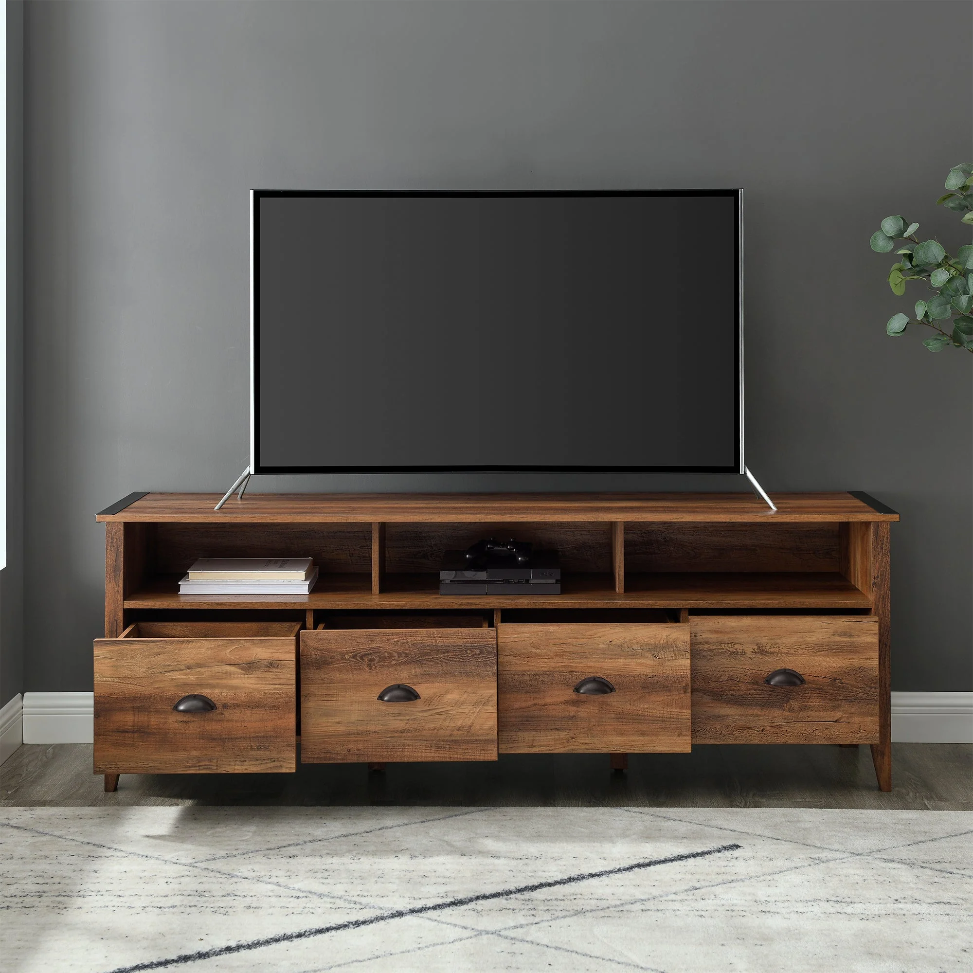 Farmhouse Clair 70 Industrial 4-Drawer TV Stand