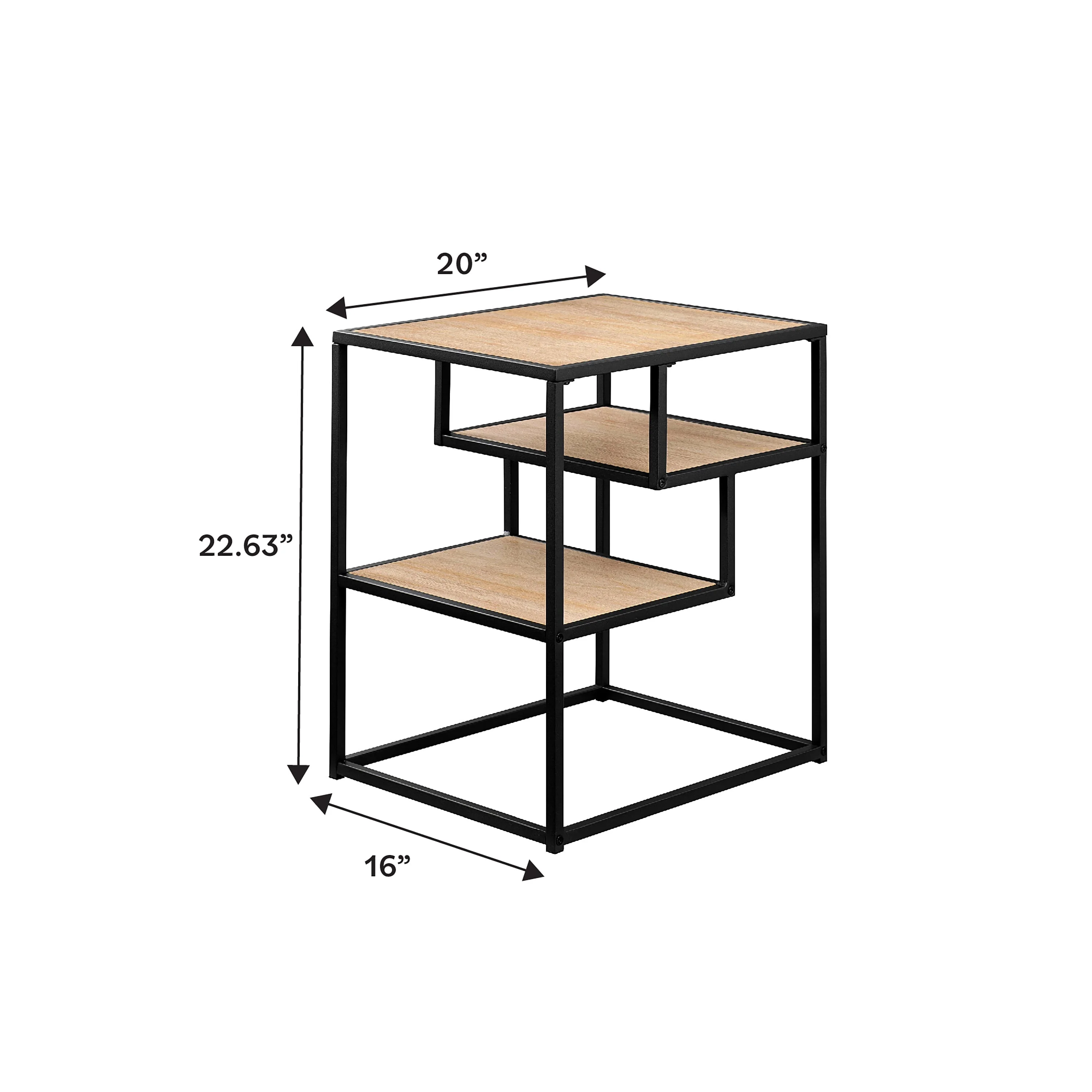 Maya 16 Contemporary Metal and Wood Side Table