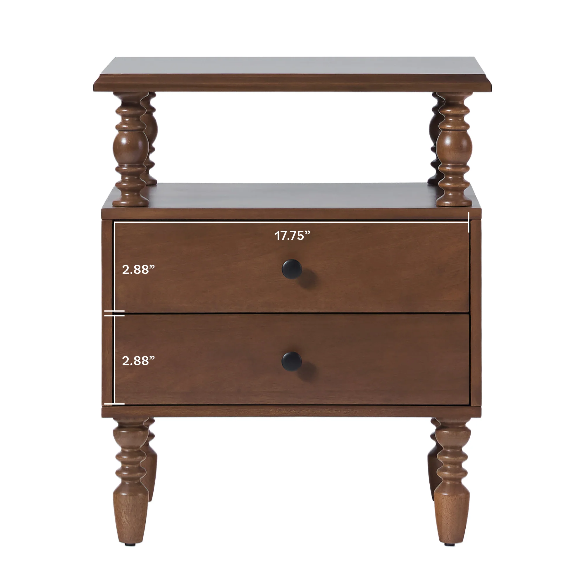 Traditional Vivienne Easy Assembly Solid Wood Nightstand