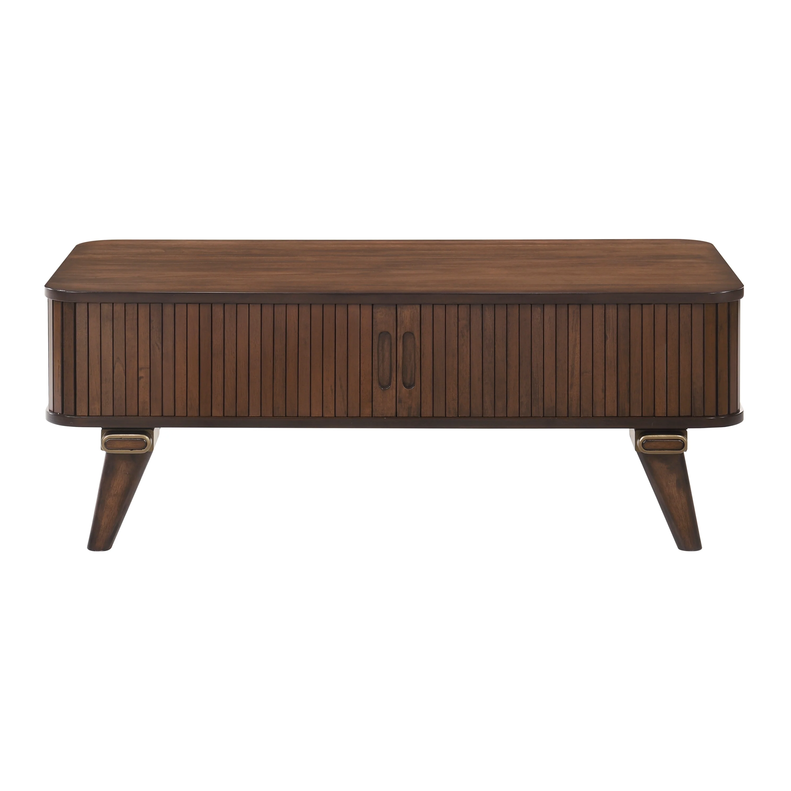 Walker Edison | Minimalist Reeded Storage Coffee Table