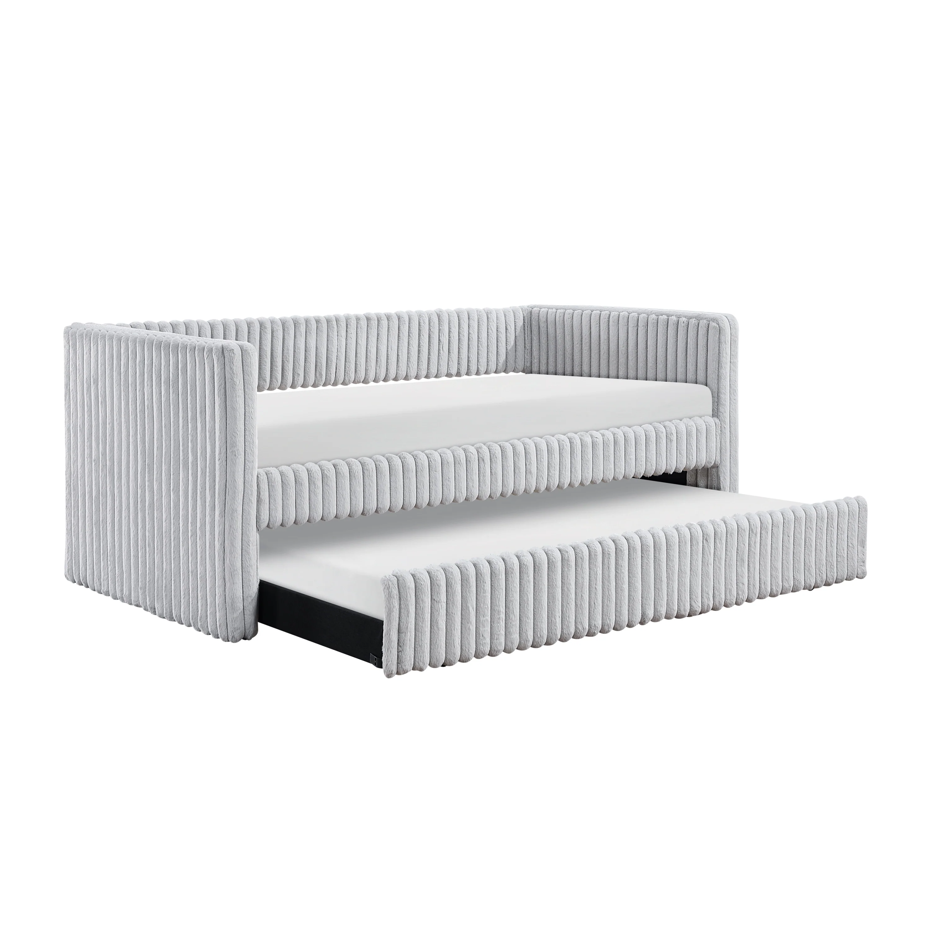 Walker Edison | Upholstered Corduroy Daybed with Trundle