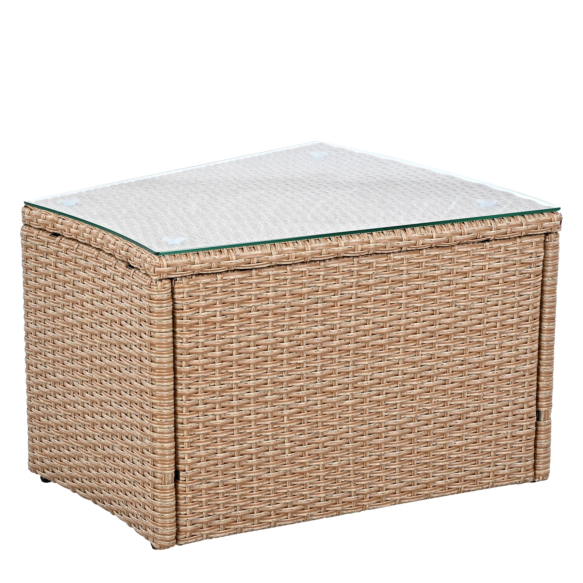 Walker Edison | Wicker Half Moon Outdoor 10-Piece Sectional Sofa Set with Storage