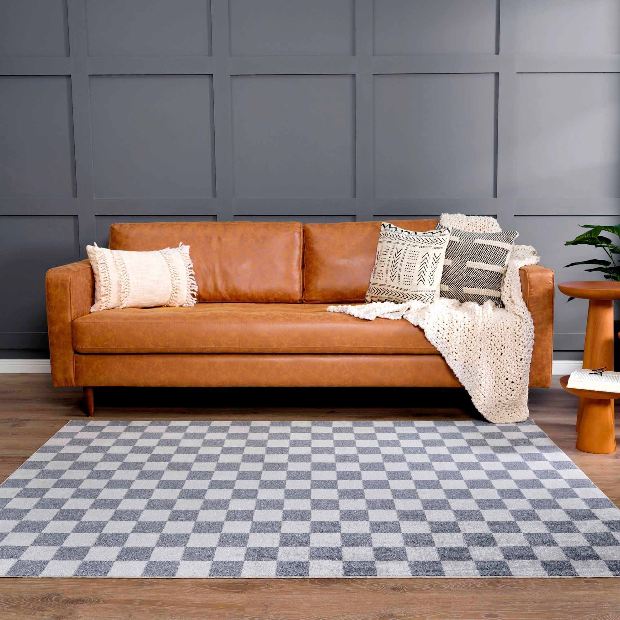 Boutique Rugs - Alie Gray Checkered Washable Area Rug