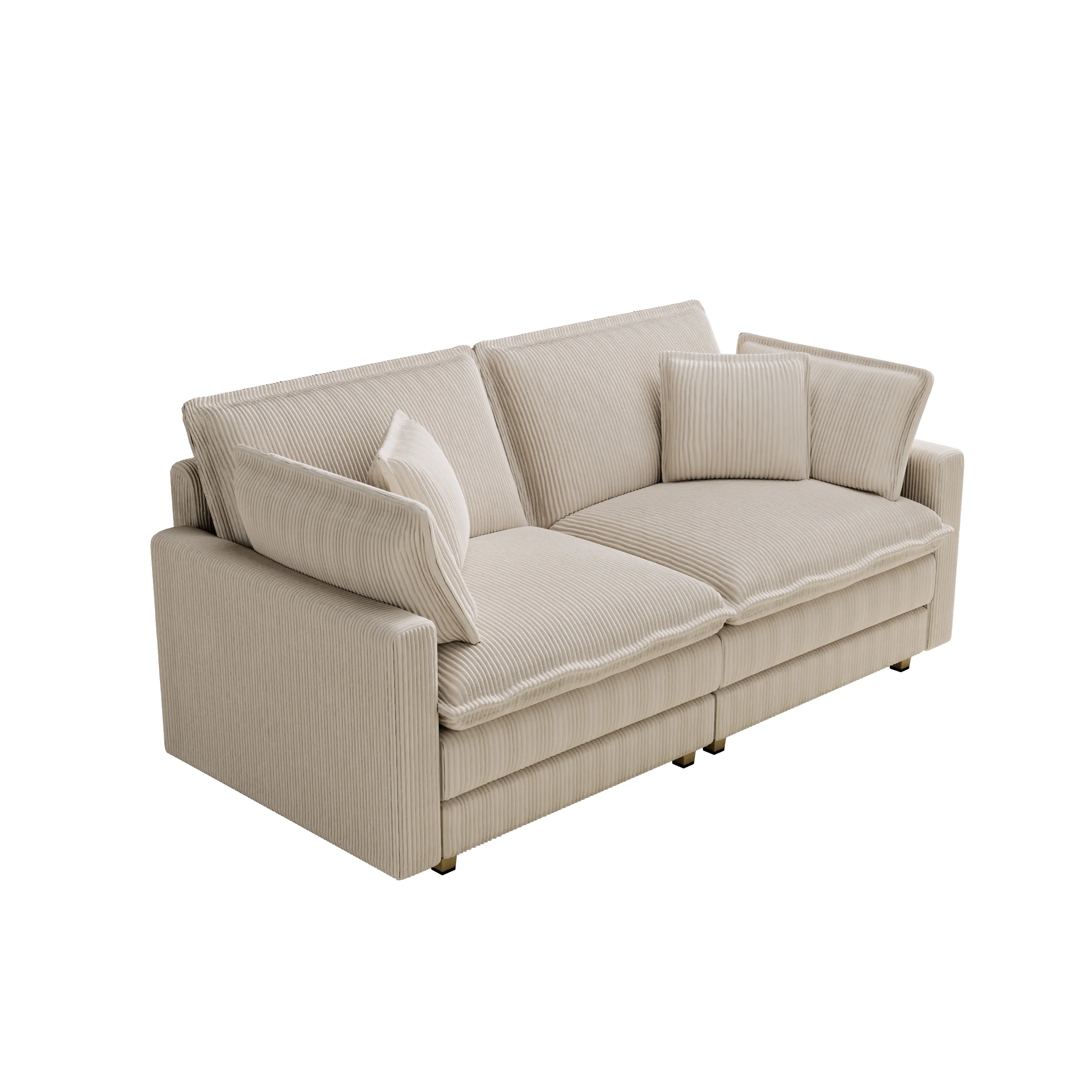 Walker Edison | Deep Seat Loveseat Sofa with Pillows