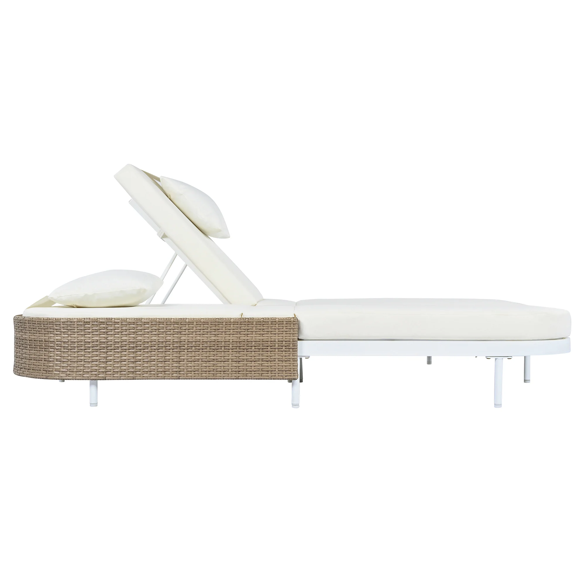 Walker Edison | Minimalist Outdoor Patio Rattan Adjustable Daybed