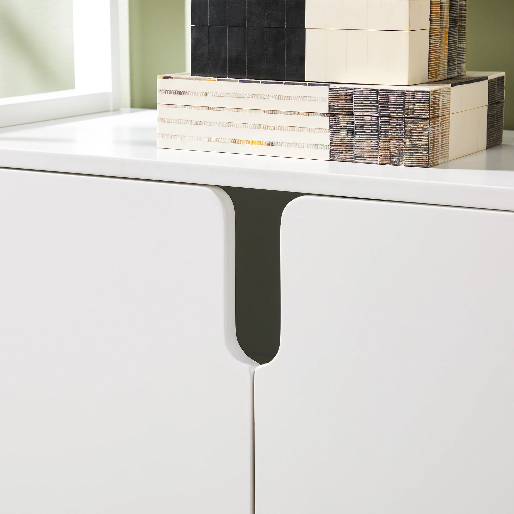 Zoey Modern Arched Wood Cabinet Storage Bookcase