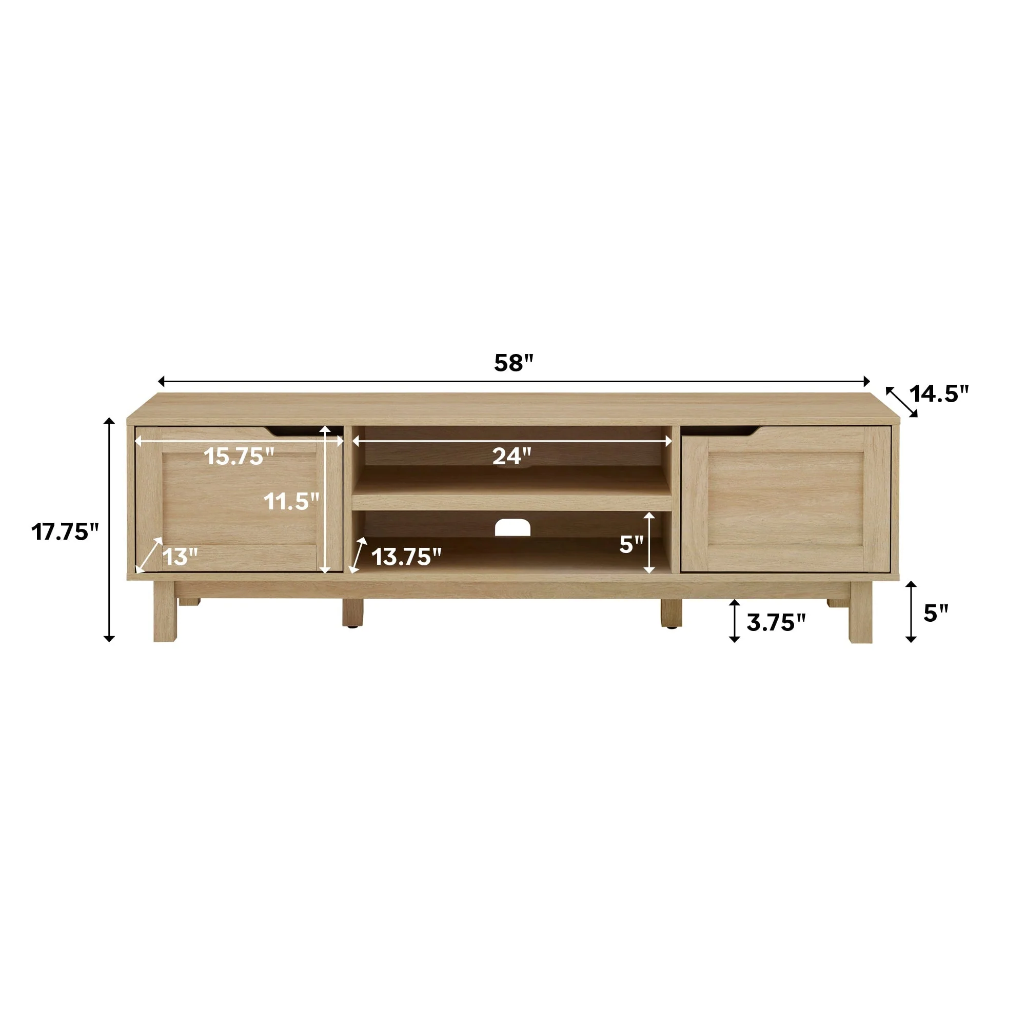 Tromso Modern 2-Door TV Stand for TVs up to 65”