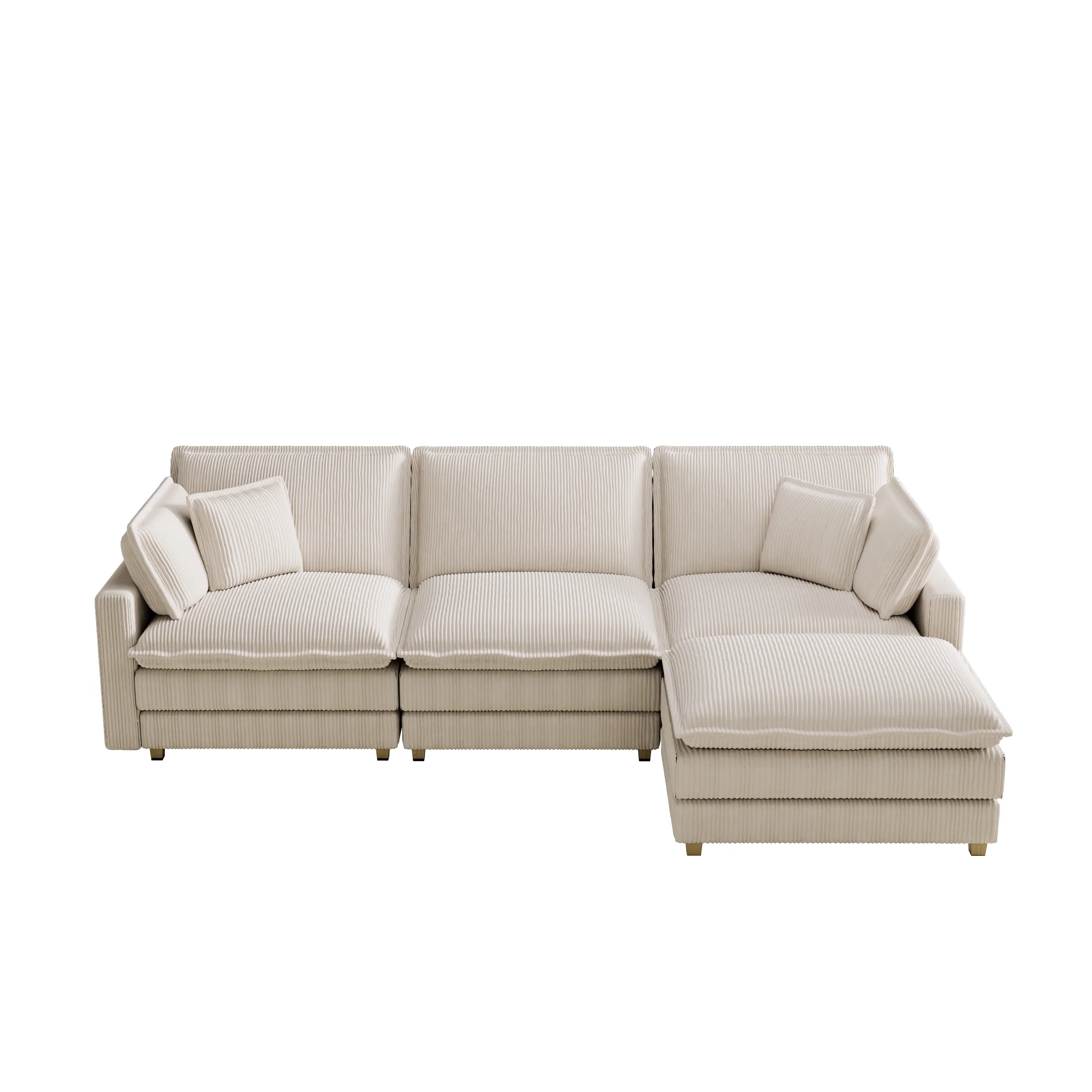 Walker Edison | Modular Deep Seat Corduroy Sectional Sofa