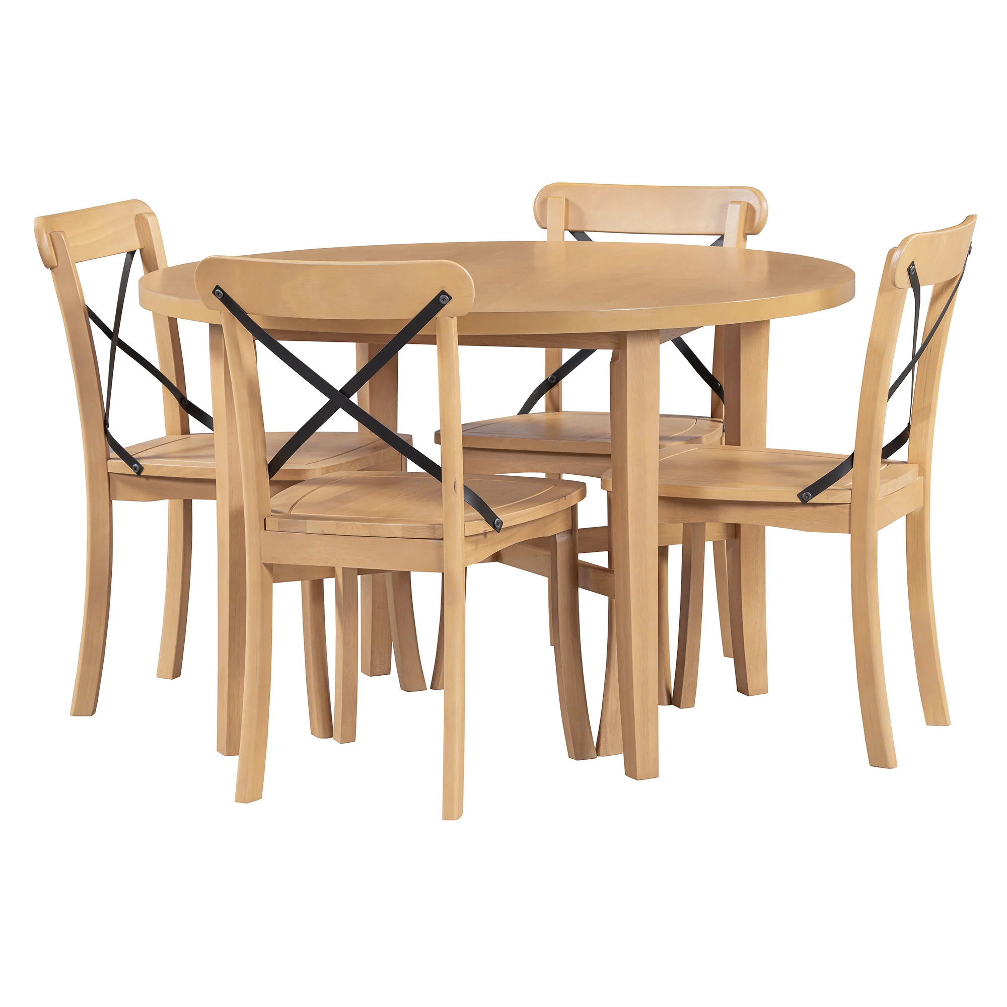 Walker Edison | Retro Simple 5-piece Dining Set with 4 Chairs