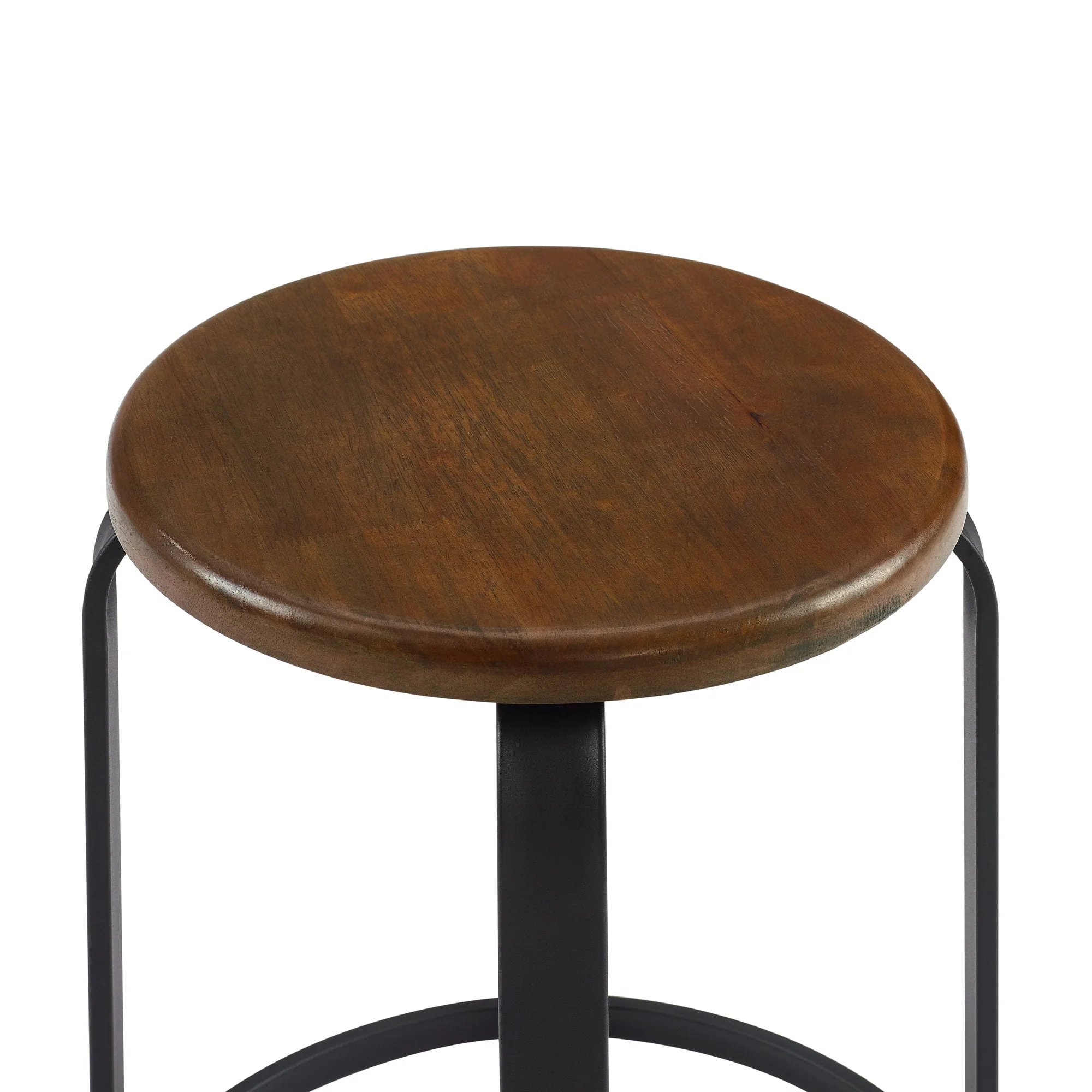 Colton 26 2-Piece Metal and Wood Round Kitchen Bar Stool