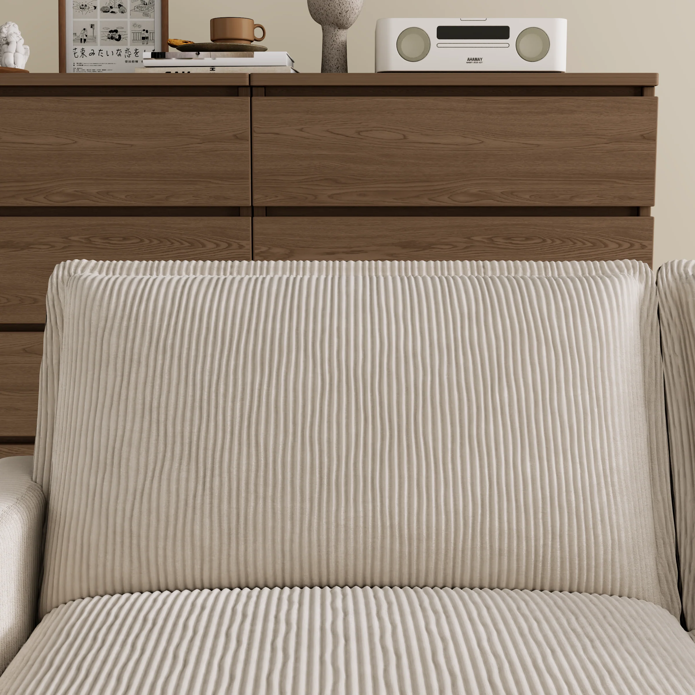 Walker Edison | Modular Deep Seat Corduroy Sectional Sofa