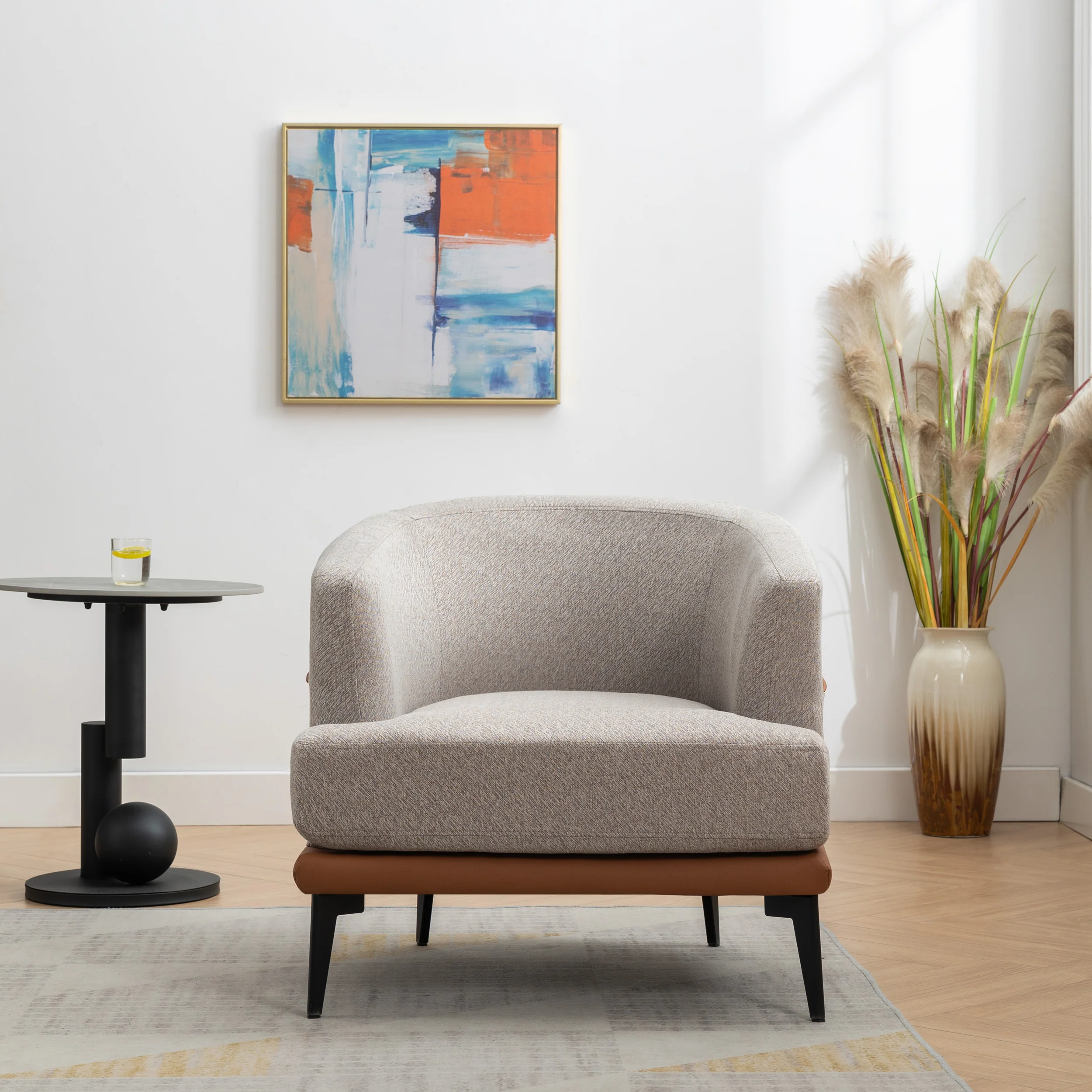 Walker Edison | Modern Two-tone Barrel Accent Chair
