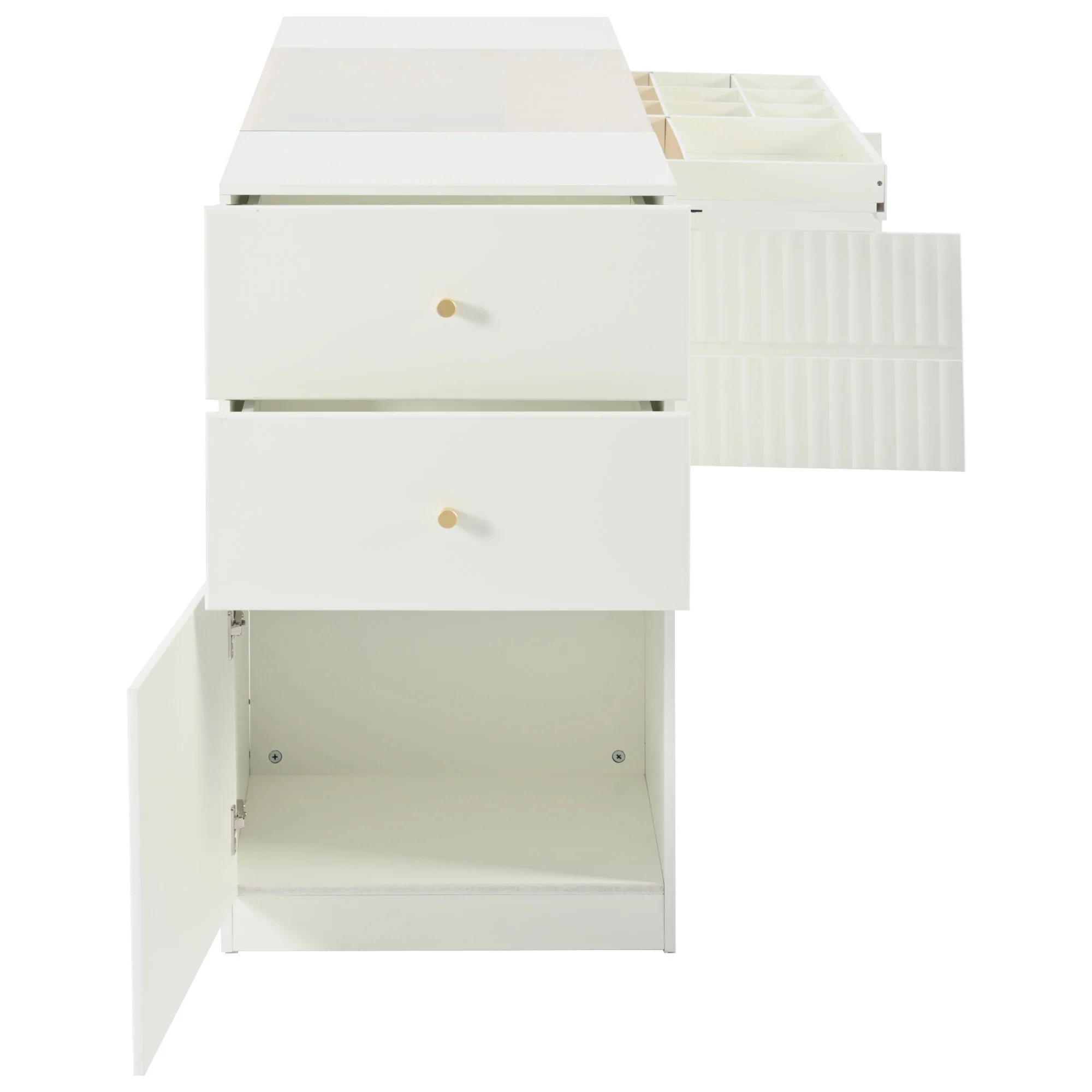 Walker Edison | Modern Multi-Functional Island Vanity Dresser and Storage Cabinet